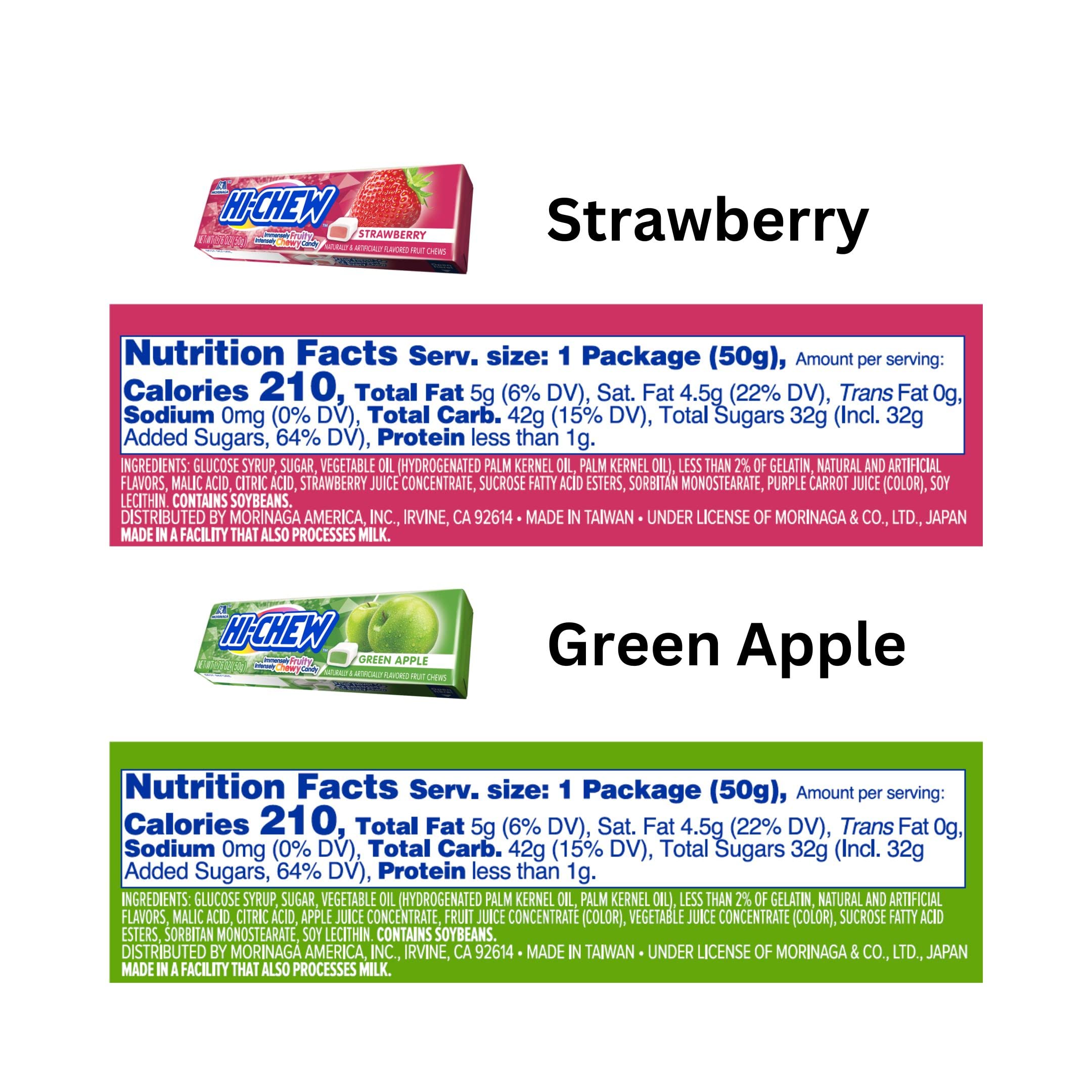 HI-CHEW stick junto a regla para comparar tamaño práctico