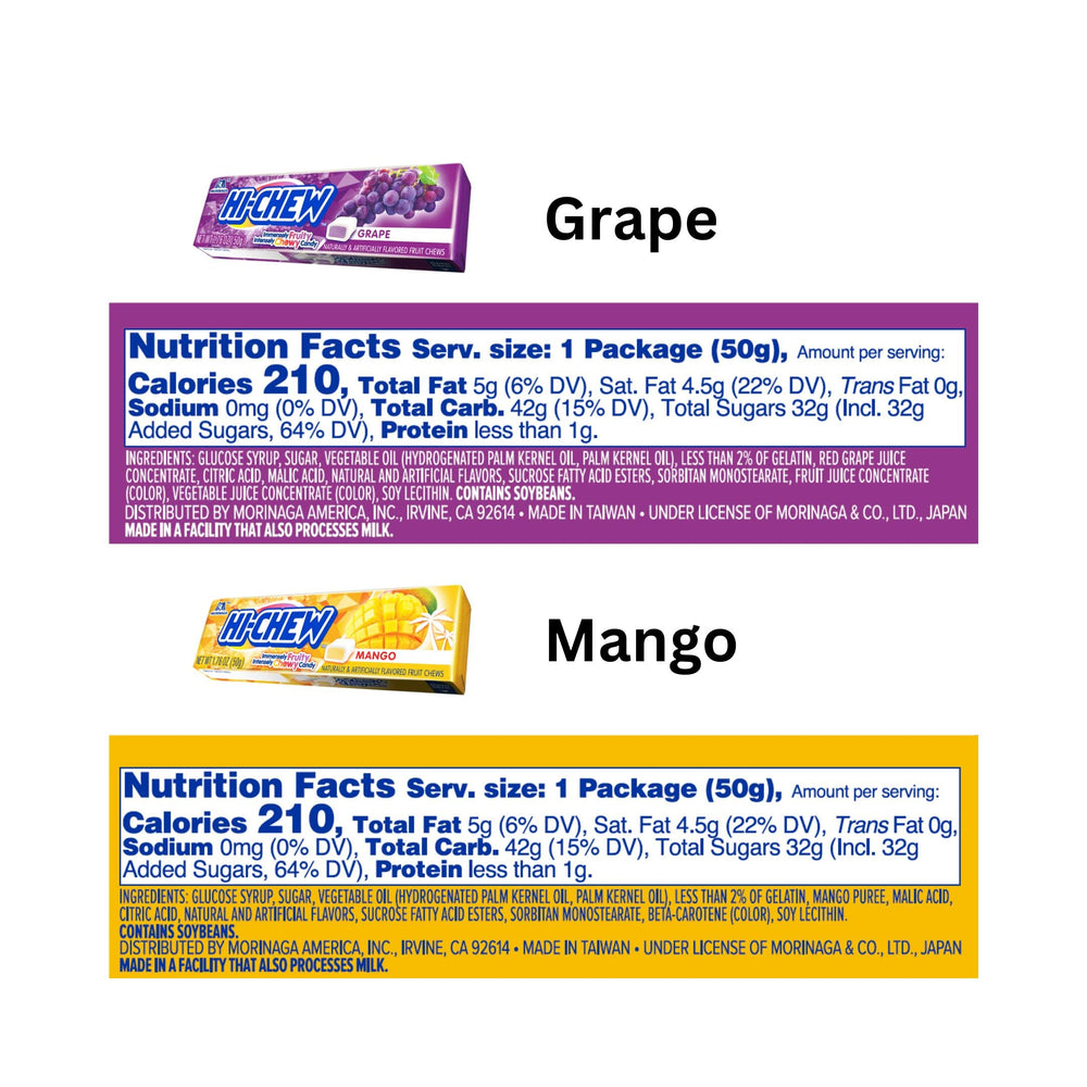 HI-CHEW sticker incluido en el paquete como extra coleccionable