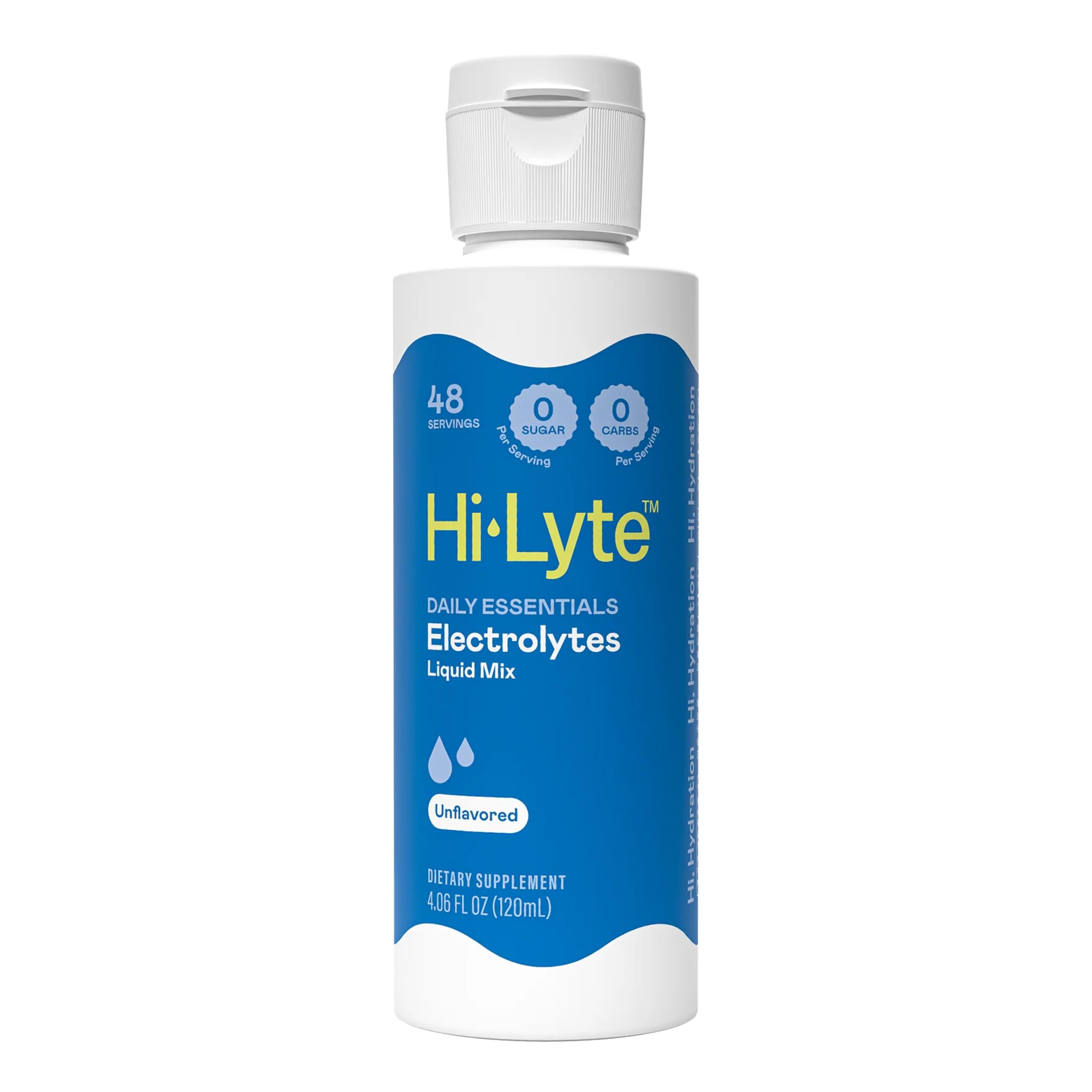 Hi-Lyte front label bottle showing product name and servings for quick identification and benefit
