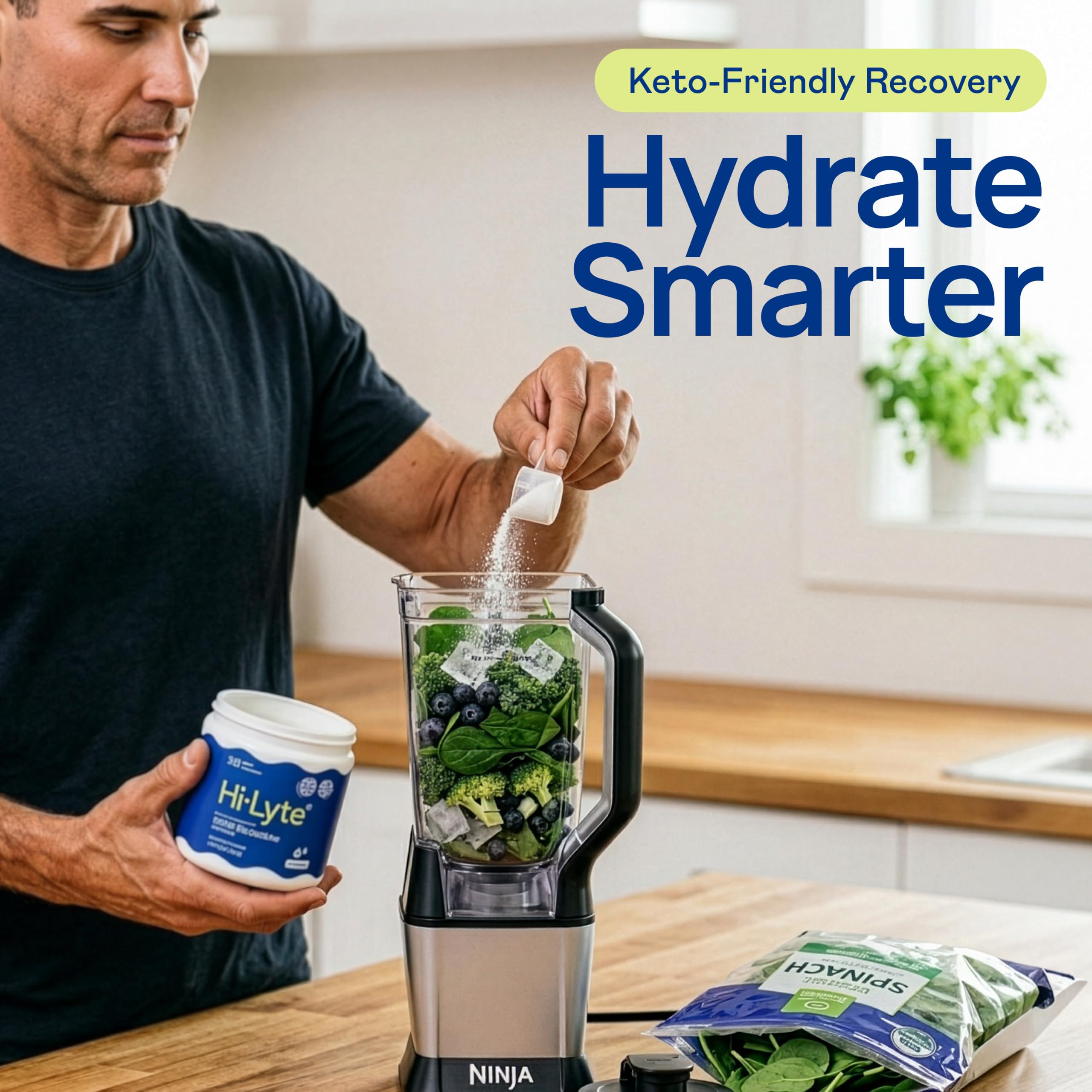 Hi-Lyte K1000 etiqueta con lista de ingredientes minimalistas y limpios