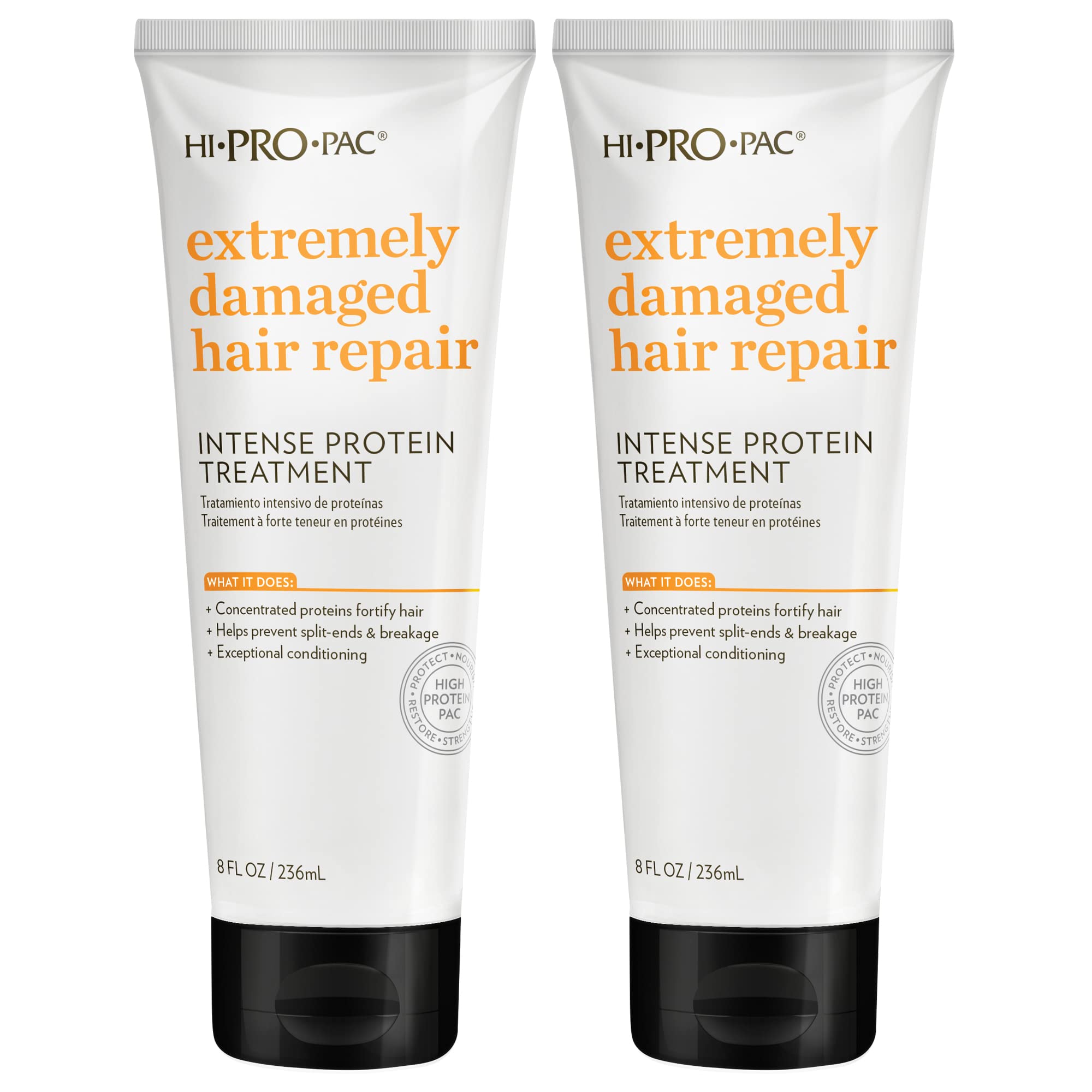 Hi-Pro-Pac envase frontal mostrando la mascarilla y su beneficio reparador