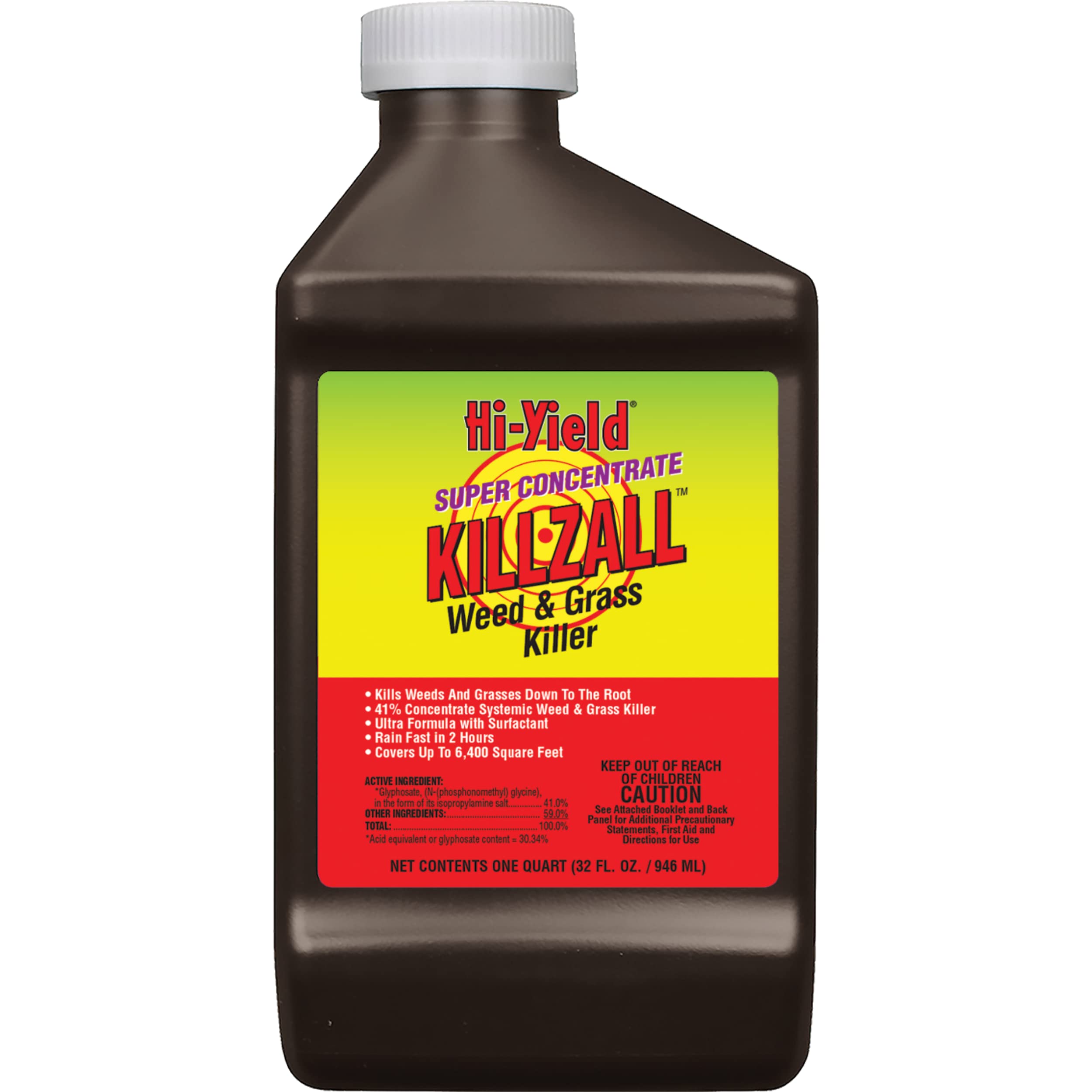 Hi-Yield 32 oz bottle front label showing product name and coverage
