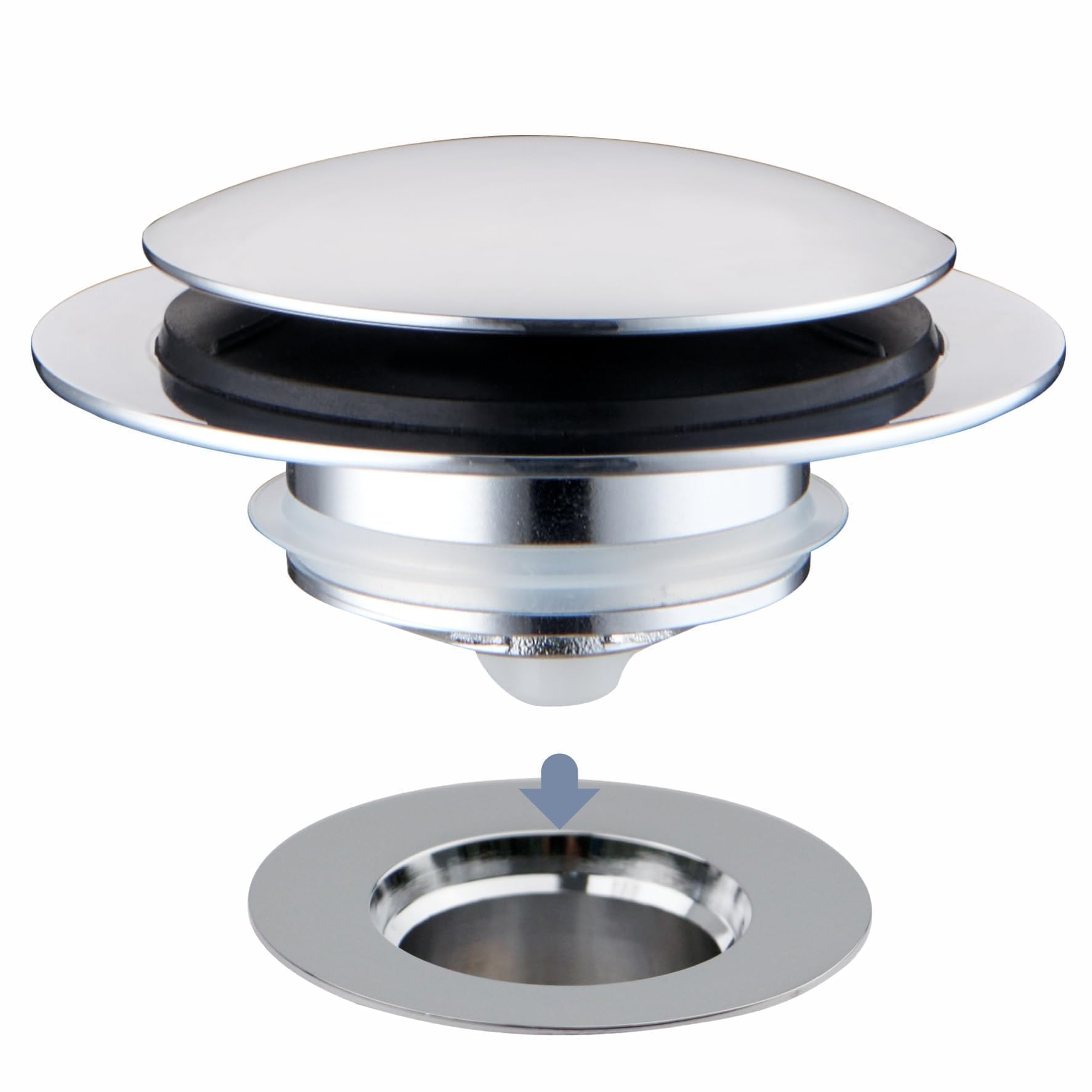 HIDROP tapón frontal cromado, aspecto elegante y cierre confiable