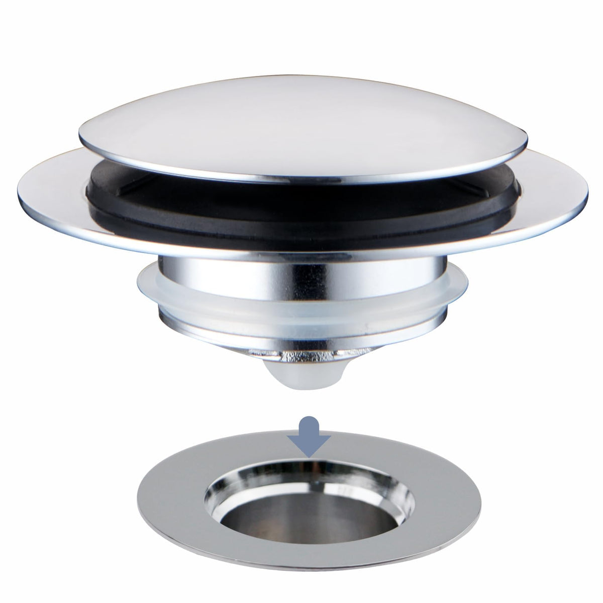 HIDROP tapón frontal cromado, aspecto elegante y cierre confiable
