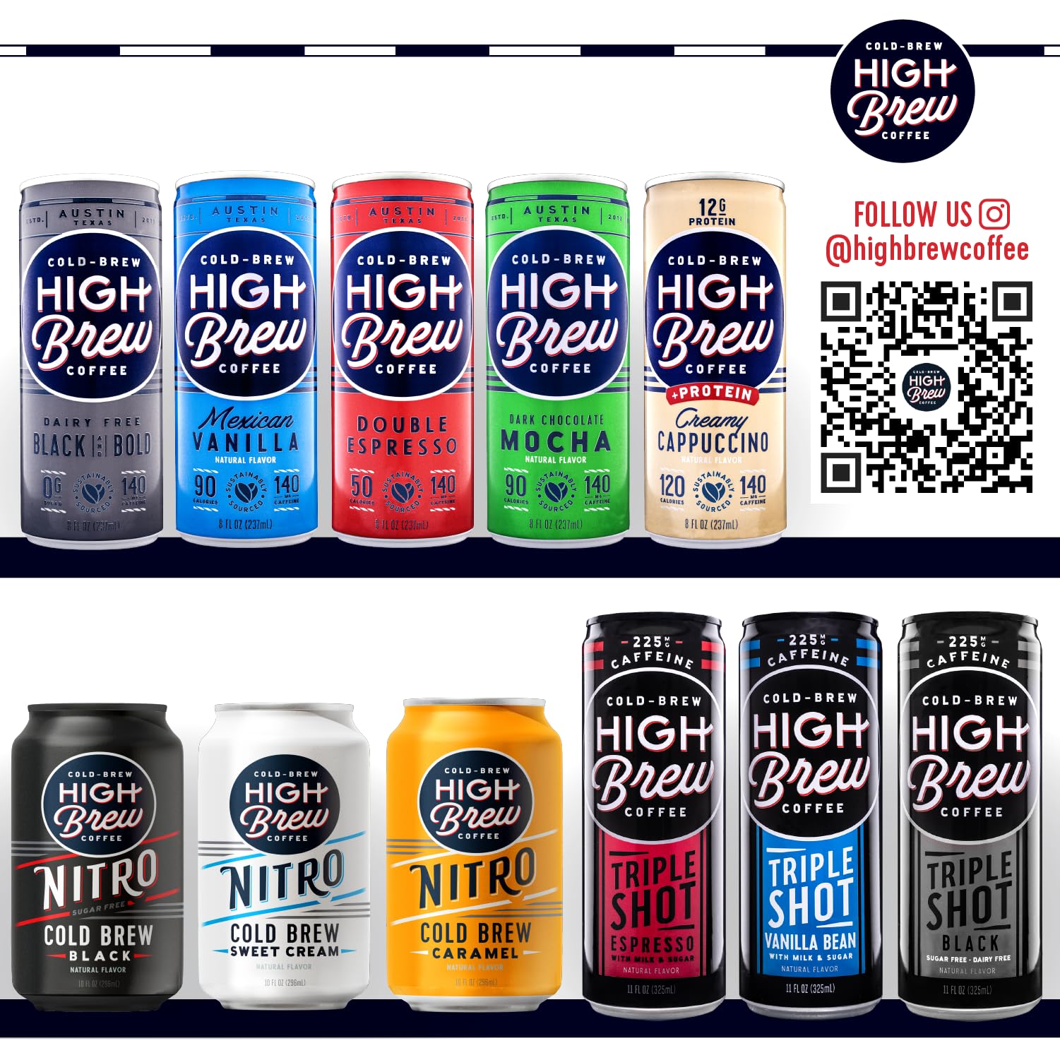 High Brew Coffee lata en mano como bebida lista para llevar y energizar