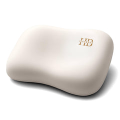 HighBeds vista frontal de la almohada mostrando su forma ergonómica y soporte