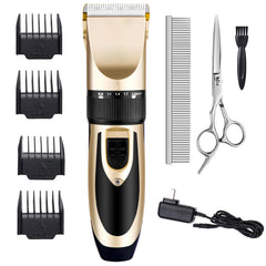 Highdas caja y contenido del kit mostrando accesorios y acabado dorado, ideal para corte doméstico