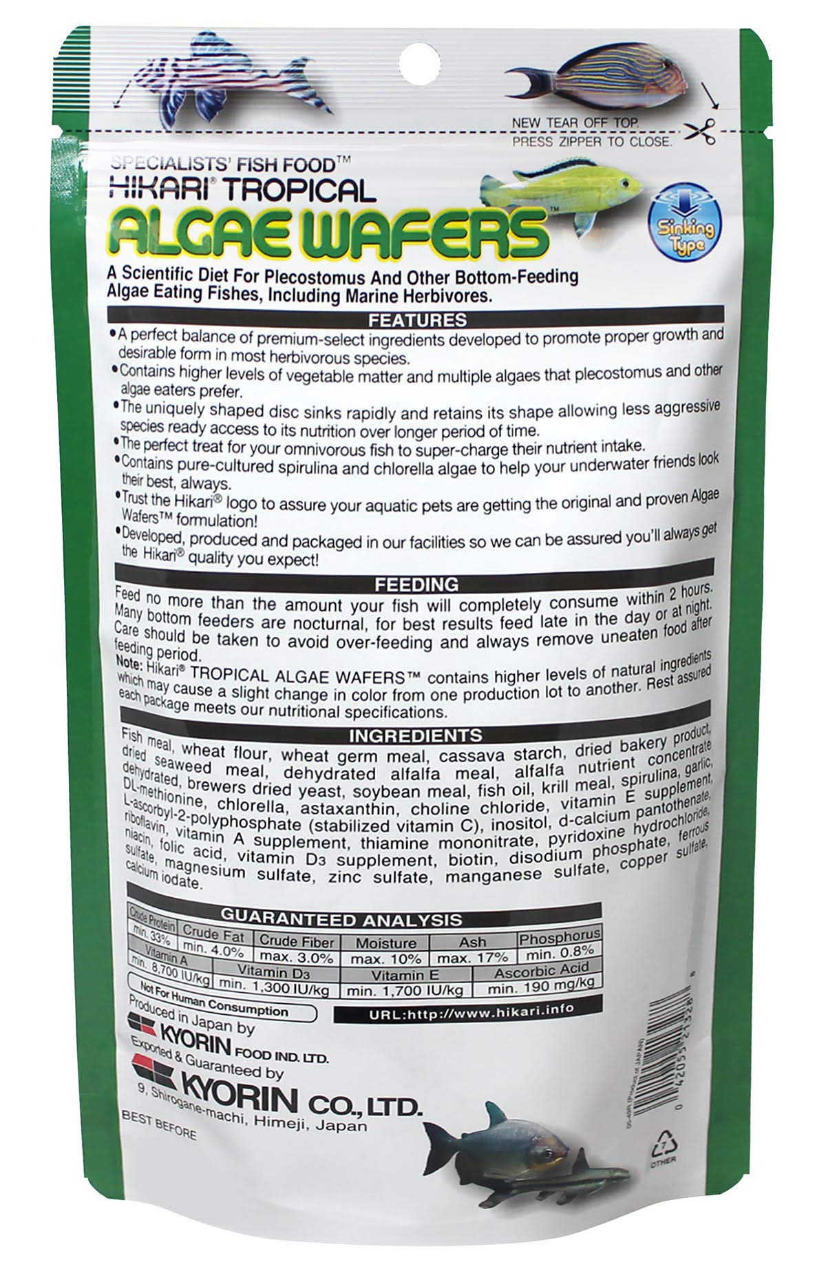 Hikari detalle de textura con espirulina visible y alta palatabilidad