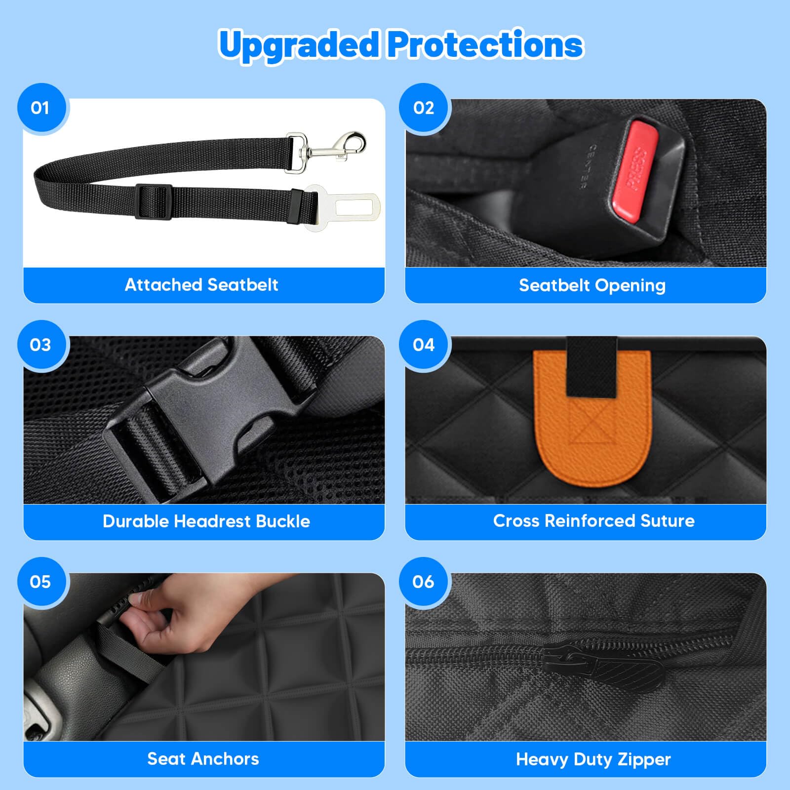 HikeSeptPals funda instalada en SUV, viaje cómodo y protegido para mascotas