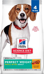Hill's envase frontal mostrando receta Perfect Weight y beneficio control de peso
