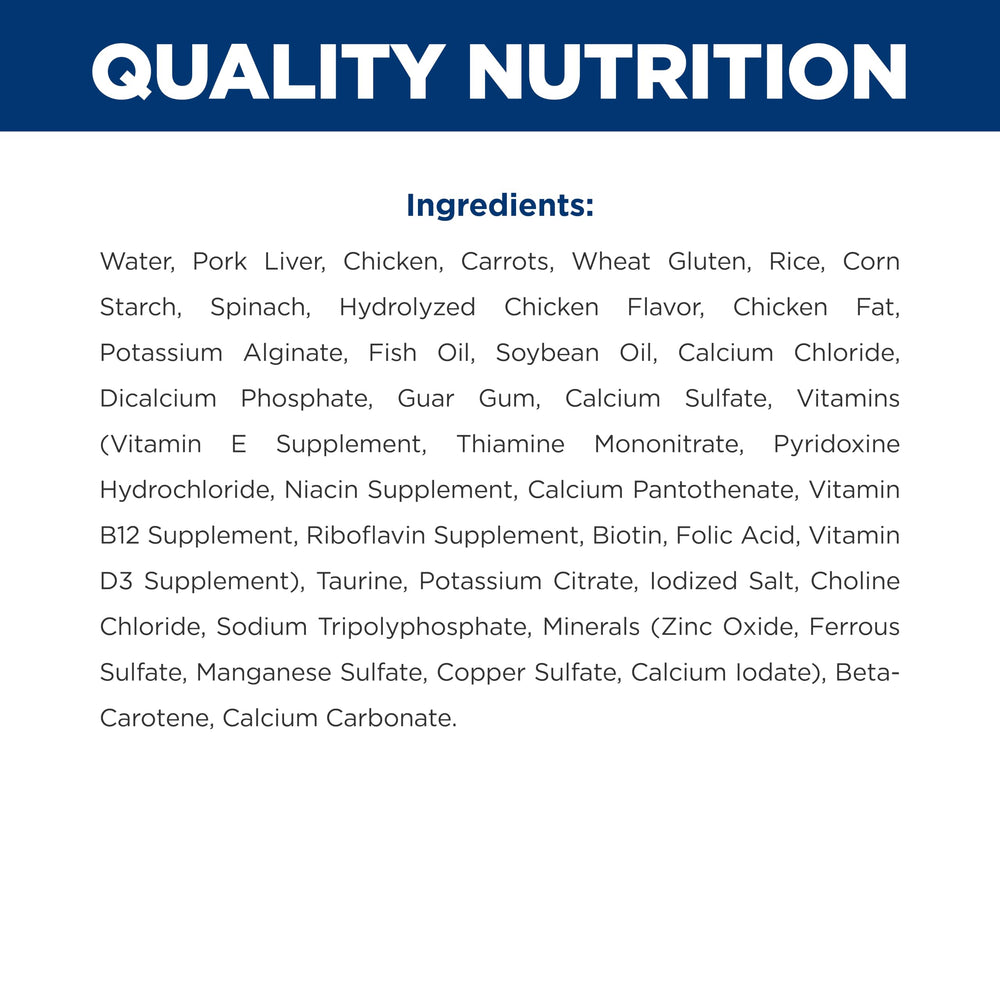 Hill's Prescription Diet lata abierta servida en cuenco, lista para consumo y fácil ración