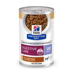 HILL'S PRESCRIPTION DIET lata frente mostrando etiqueta y beneficio digestivo