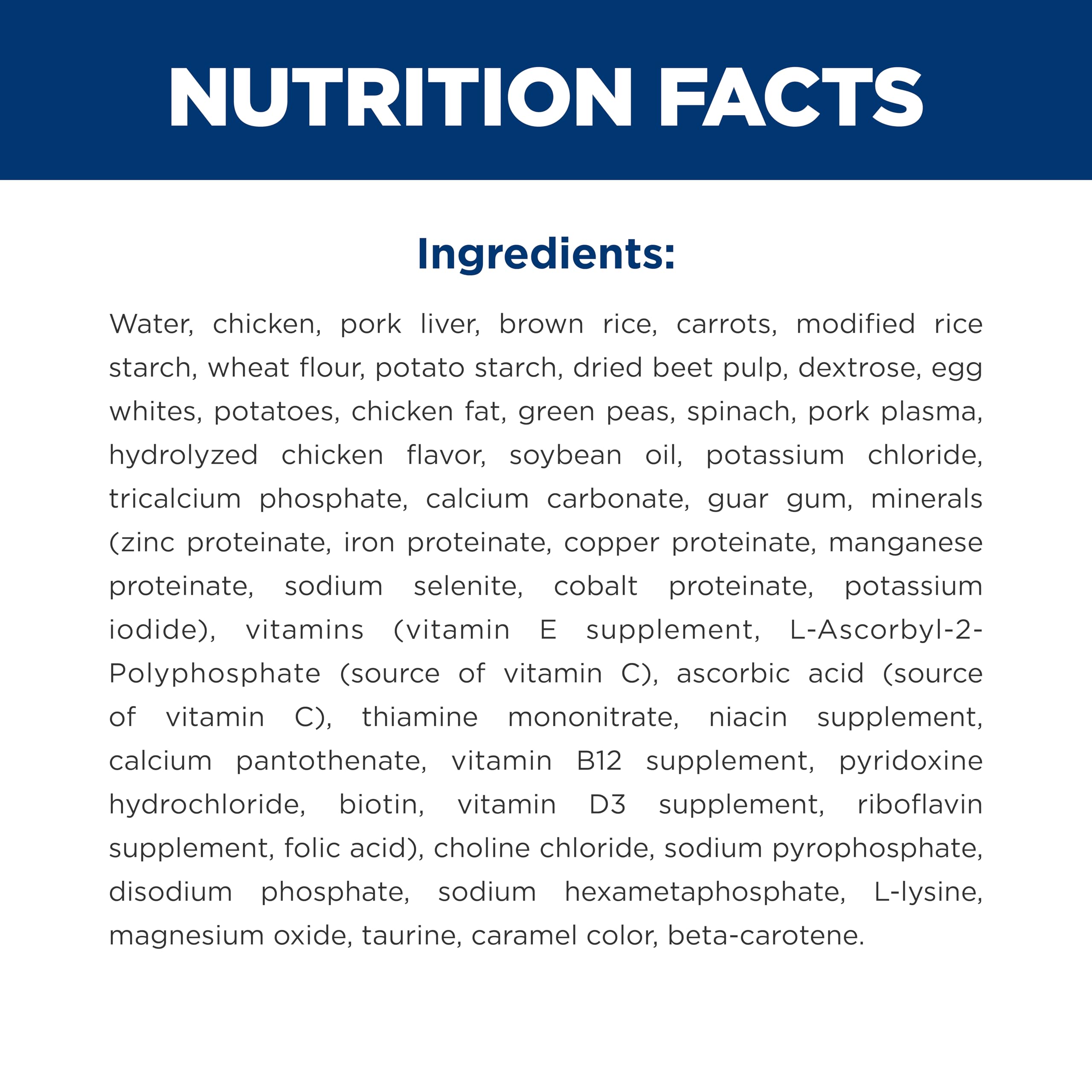 Hill's Science Diet etiqueta nutricional legible con información equilibrada