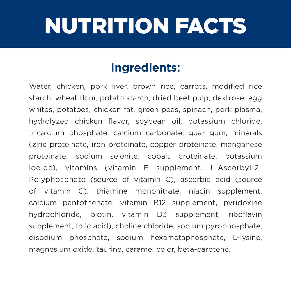 Hill's Science Diet etiqueta nutricional legible con información equilibrada
