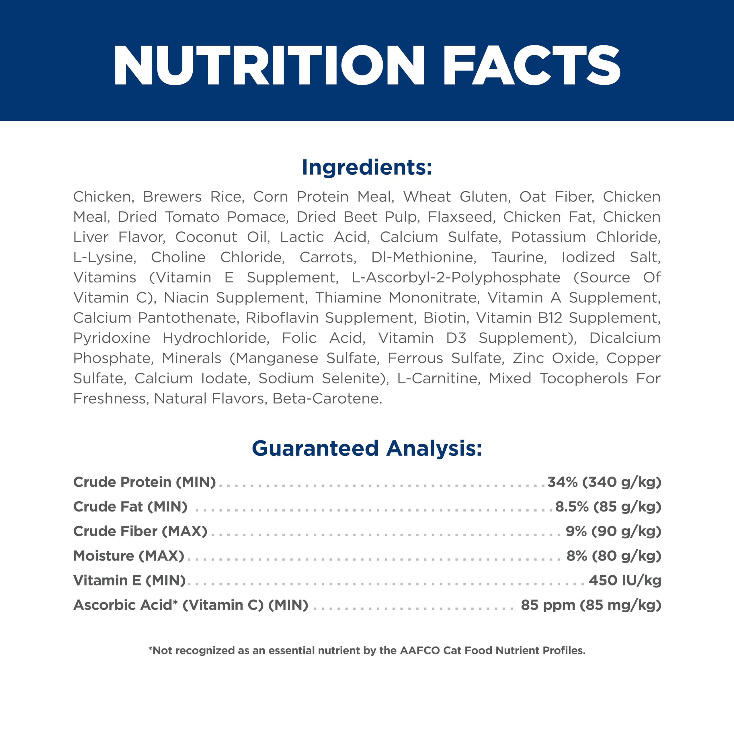 Hill's Science Diet etiqueta nutricional con información clara y útil