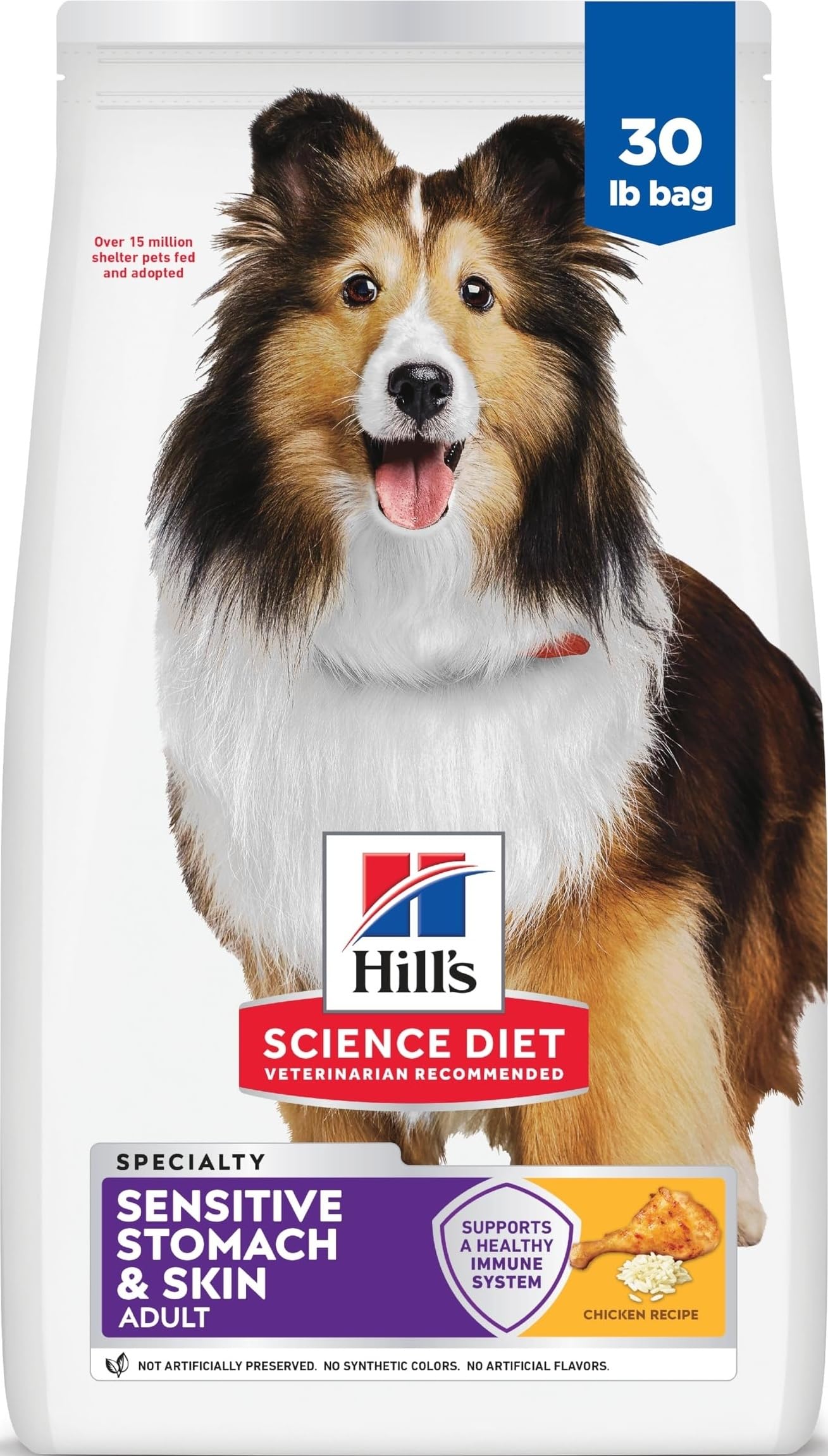 Hill's Science Diet frente del empaque mostrando diseño y beneficios