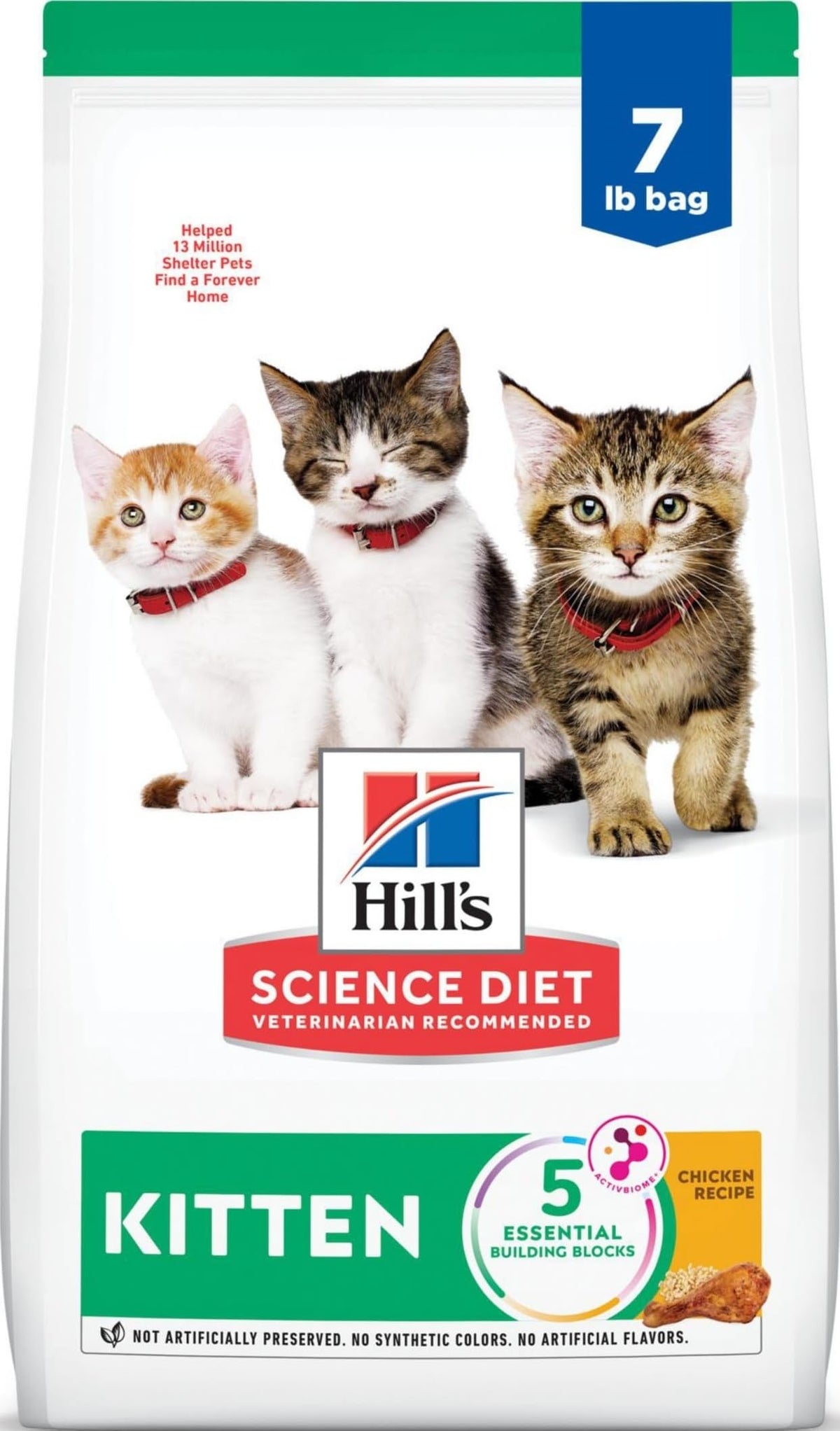 Hill's Science Diet frente del paquete mostrando la receta de pollo y beneficios