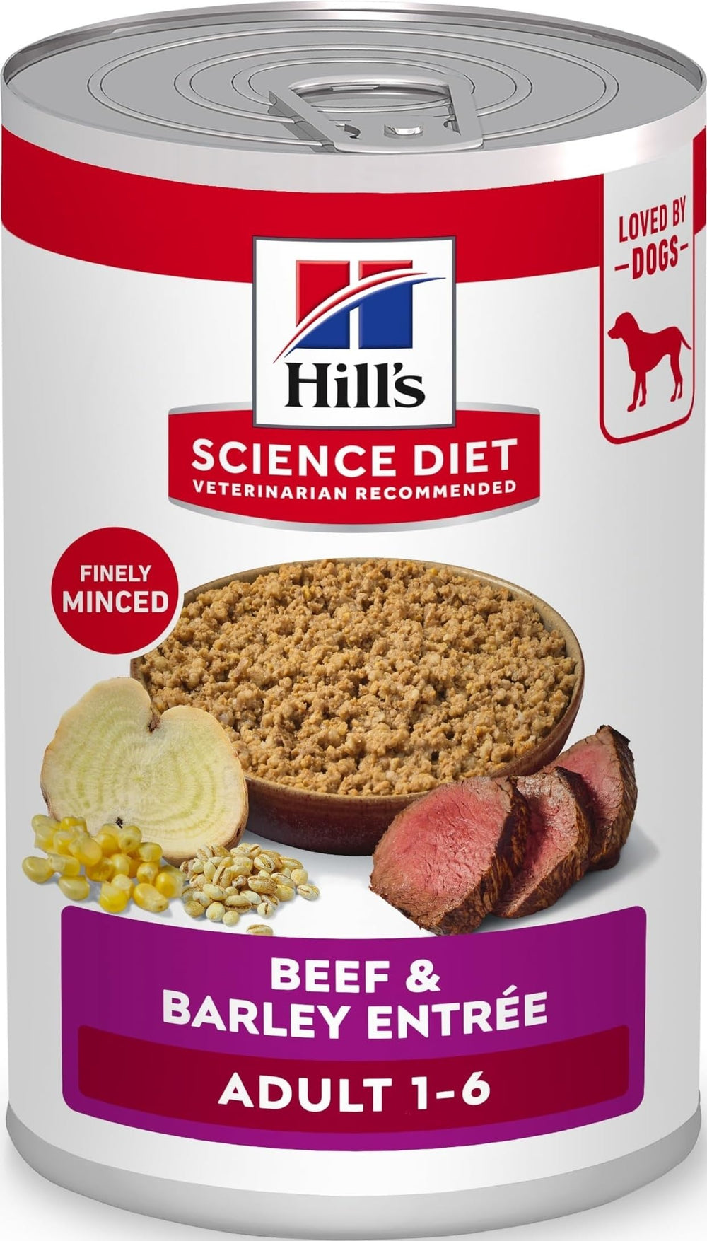 Hill's Science Diet lata al frente mostrando el diseño y confianza de marca