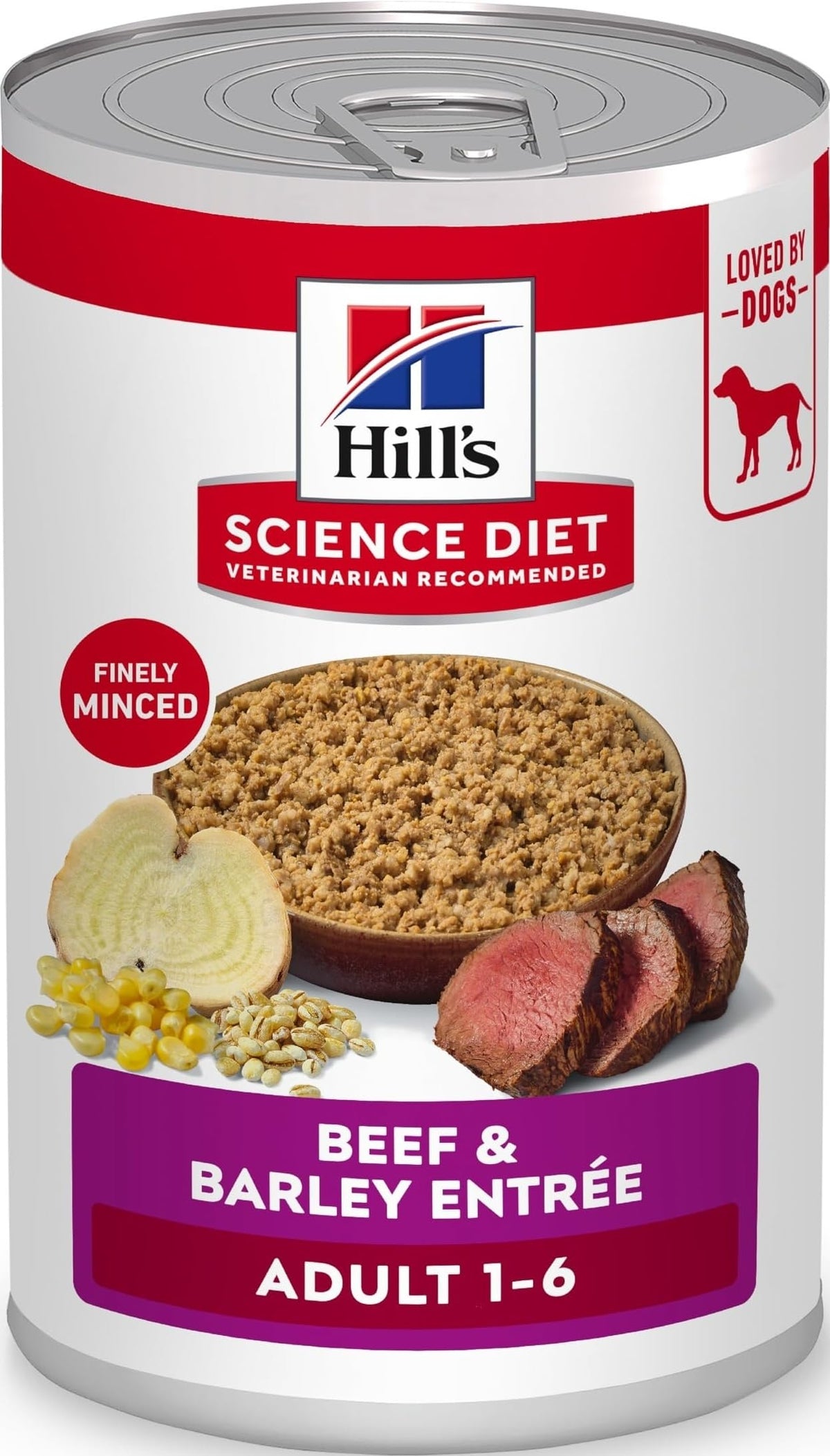 Hill's Science Diet lata al frente mostrando el diseño y confianza de marca