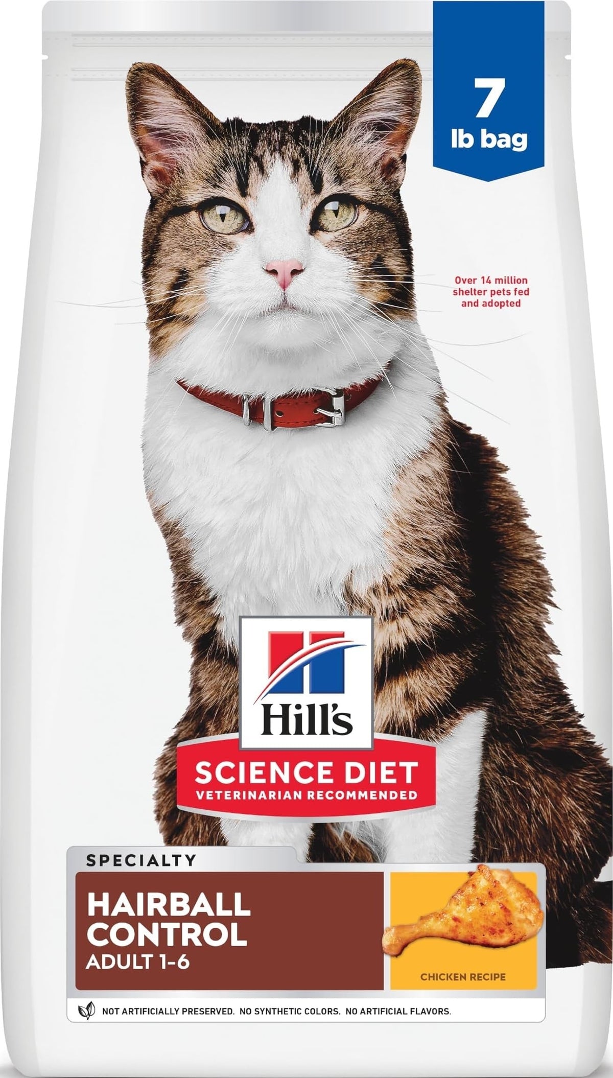 Hill's Science Diet paquete frontal mostrando la receta y beneficios