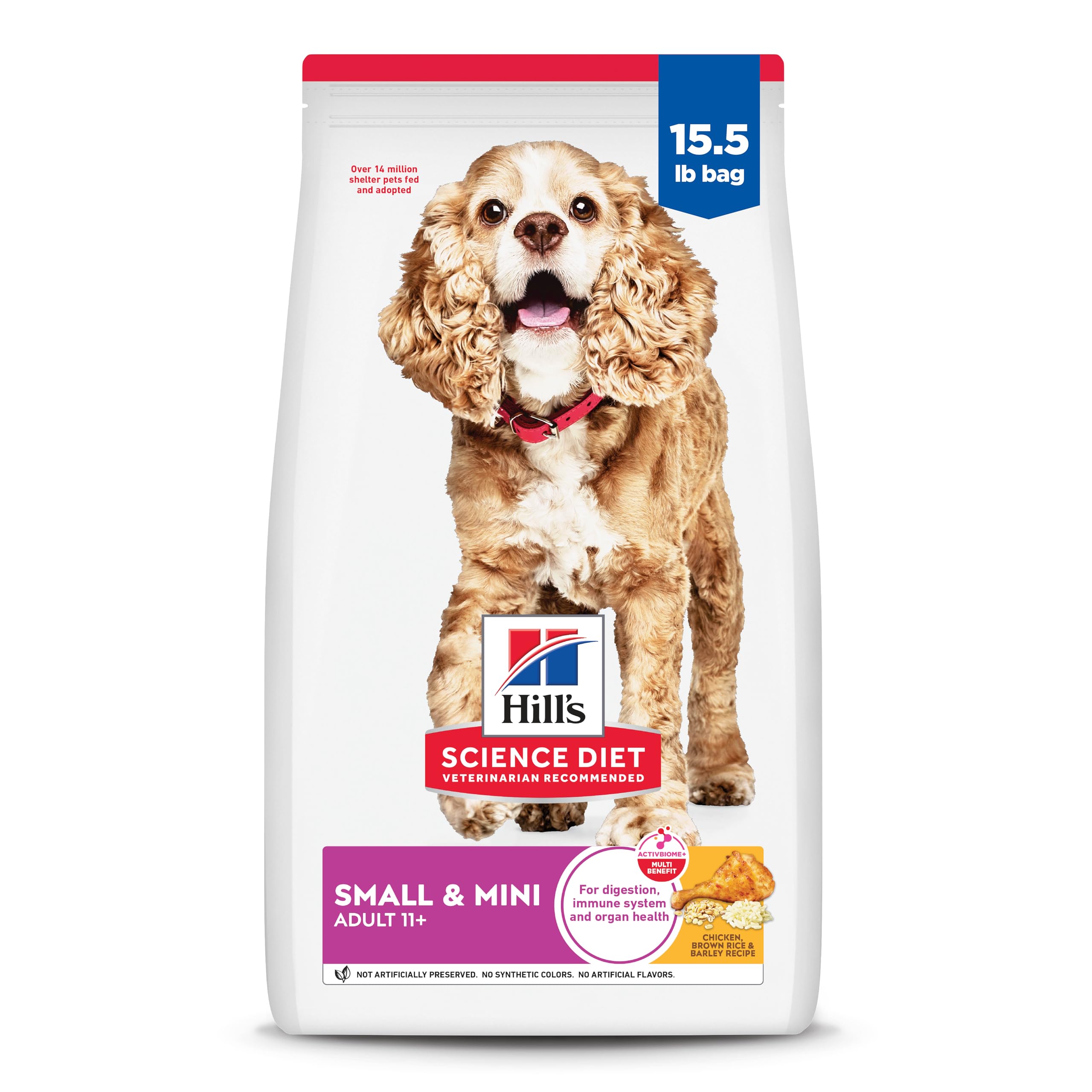Hill's Science Diet frente del paquete que muestra fórmula para perros senior