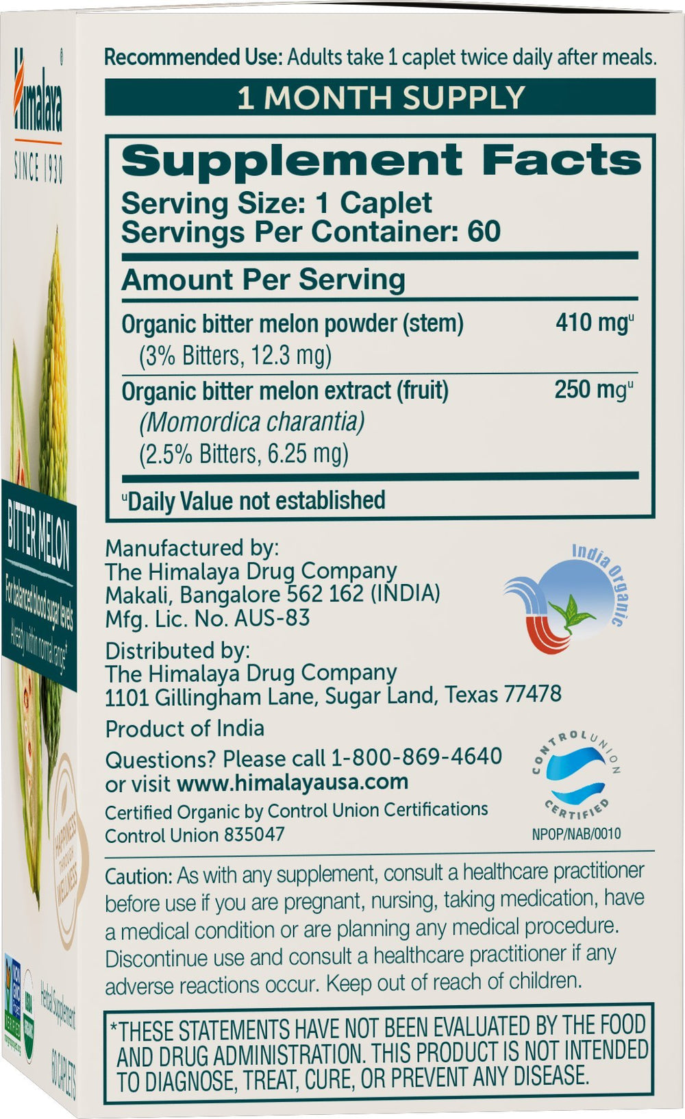 Himalaya etiqueta detalle con certificación USDA Organic y claridad