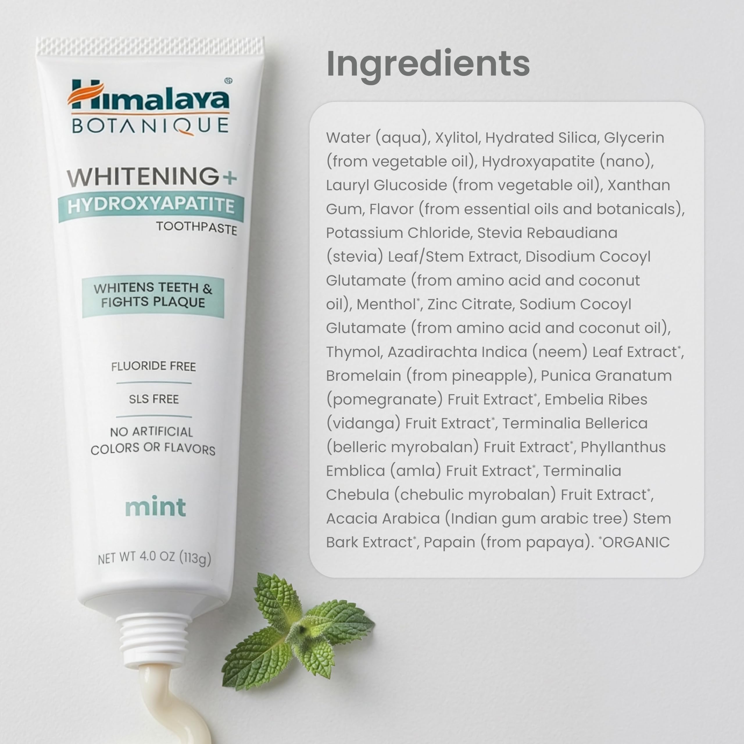 Himalaya etiqueta con información e ingredientes para lectura del consumidor