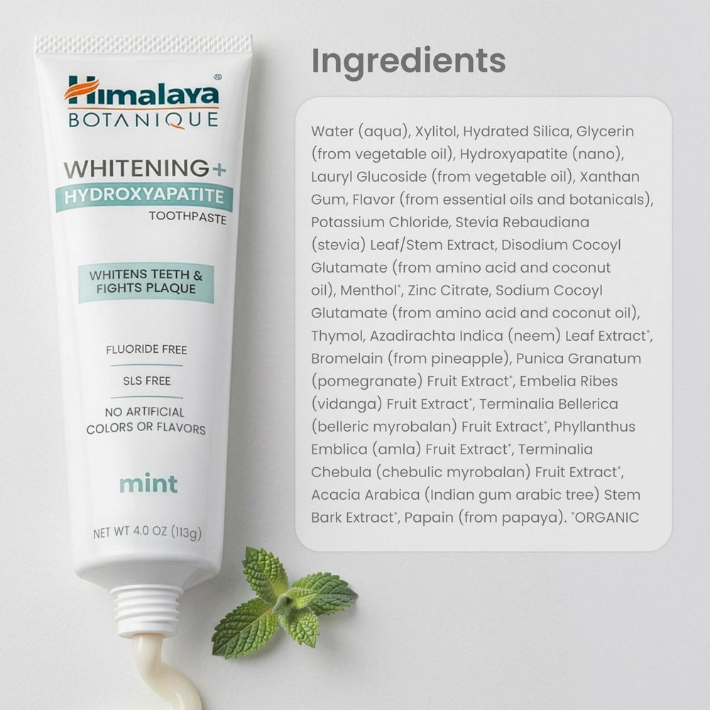 Himalaya etiqueta con información e ingredientes para lectura del consumidor
