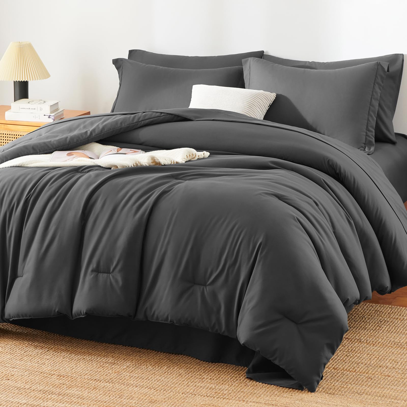 HIMEET edredón frontal gris oscuro mostrando aspecto elegante y protección