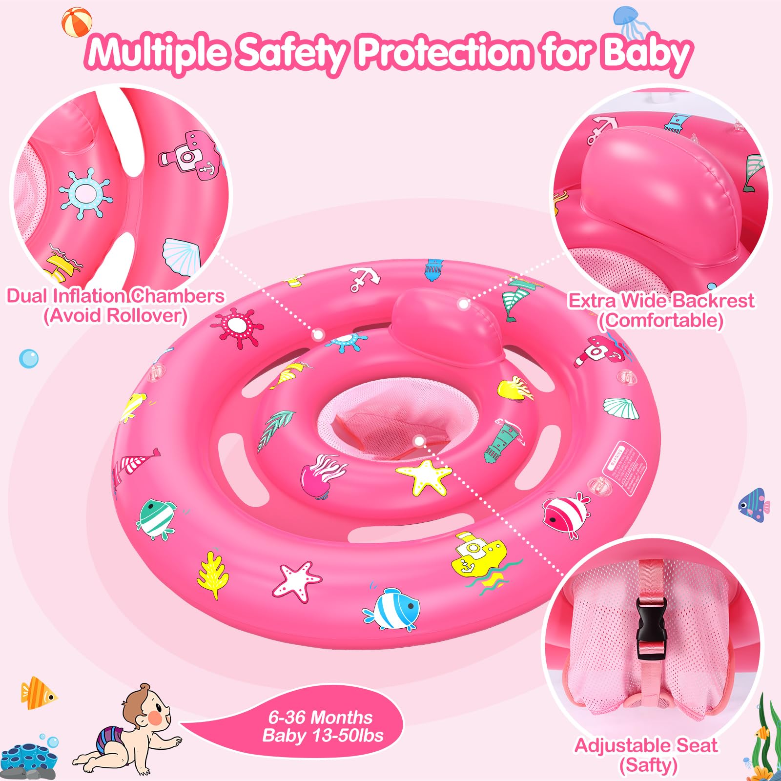 HINZER juguetes integrados pulpo y delfín que estimulan juego sensorial