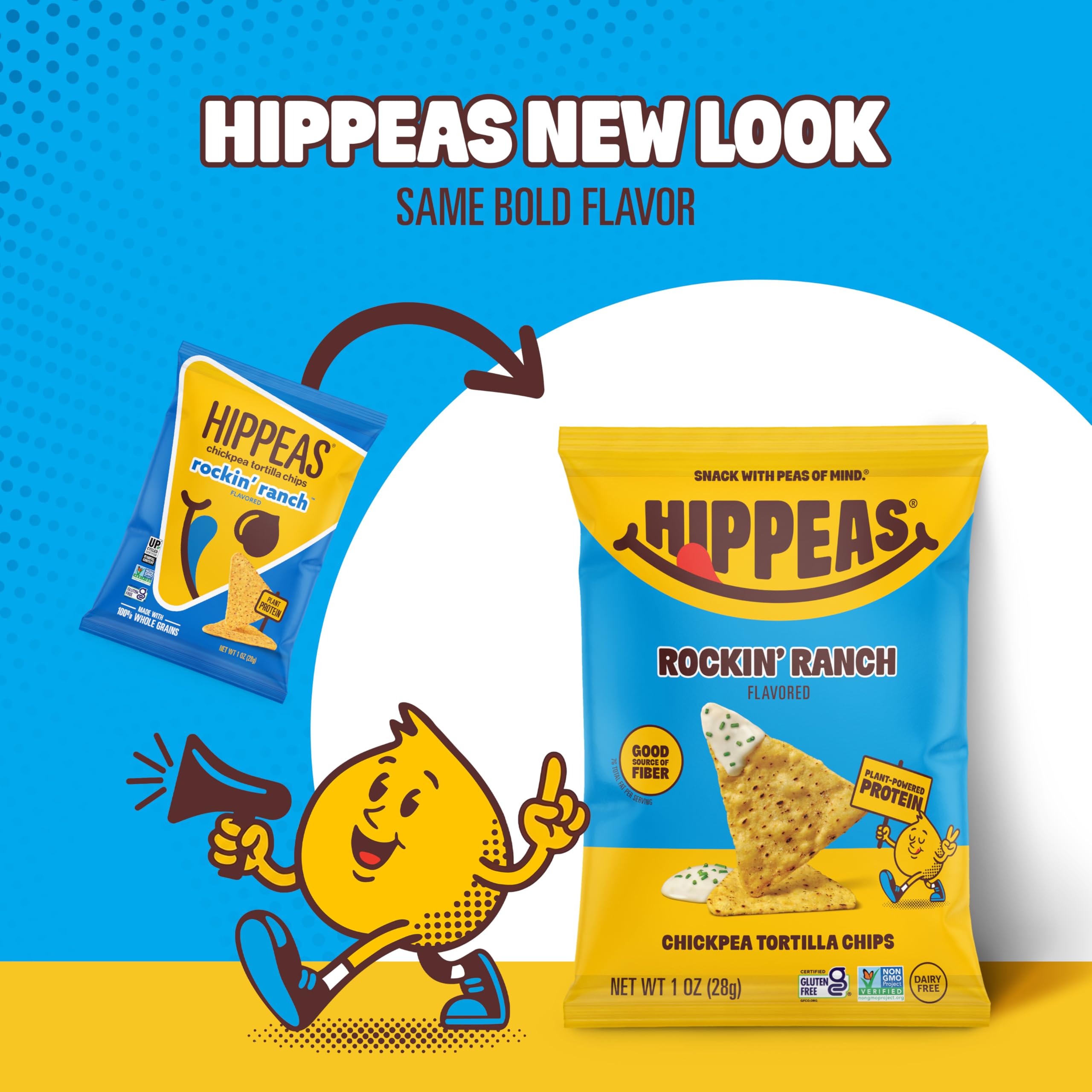 HIPPEAS escena de picnic con personas compartiendo snacks sabor Rockin’ Ranch