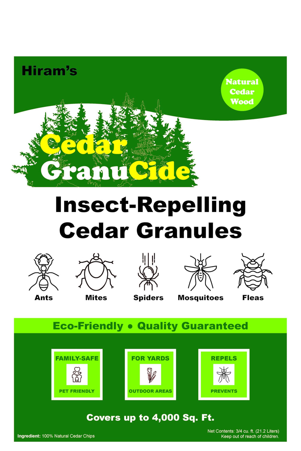 HIRAM'S cedar chips spread in garden bed deterring pests and conserving moisture