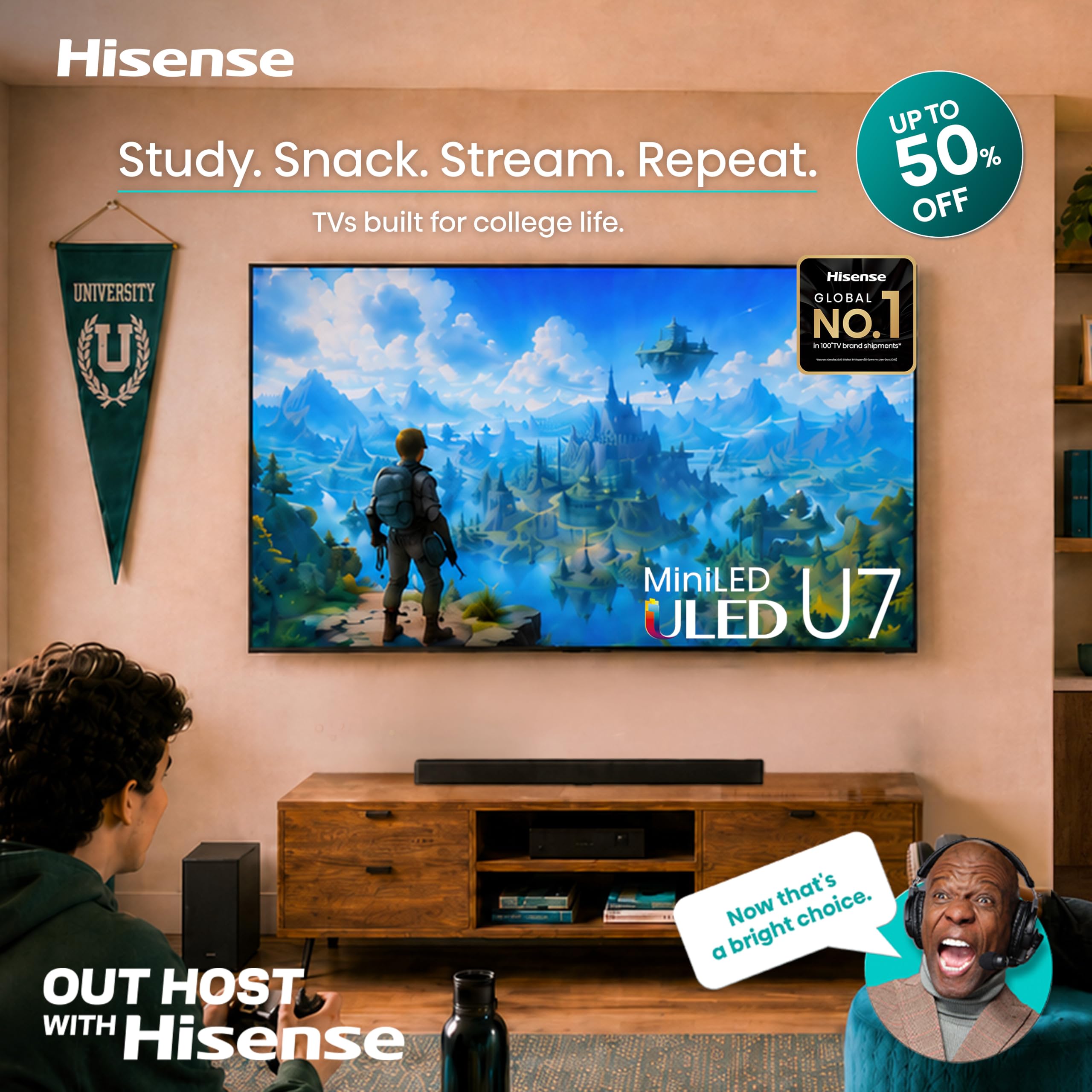 Hisense QD4SR perfil delgado que muestra diseño compacto y ahorro de espacio