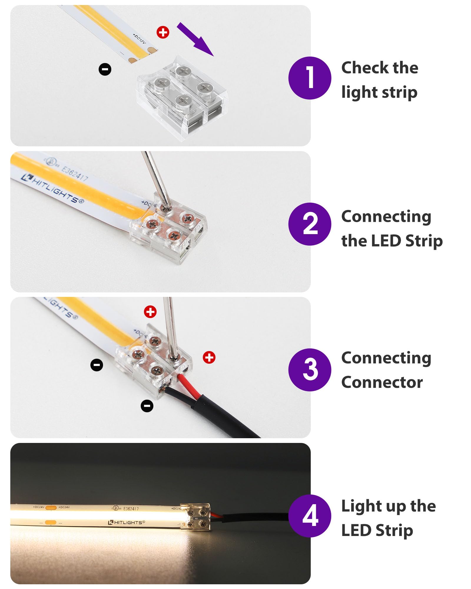 HitLights pack de 12 conectores listo para proyectos de iluminación