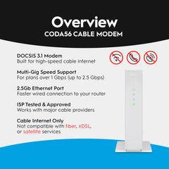 Hitron módem coda56 puerto 2.5 Gbps para conexiones rápidas