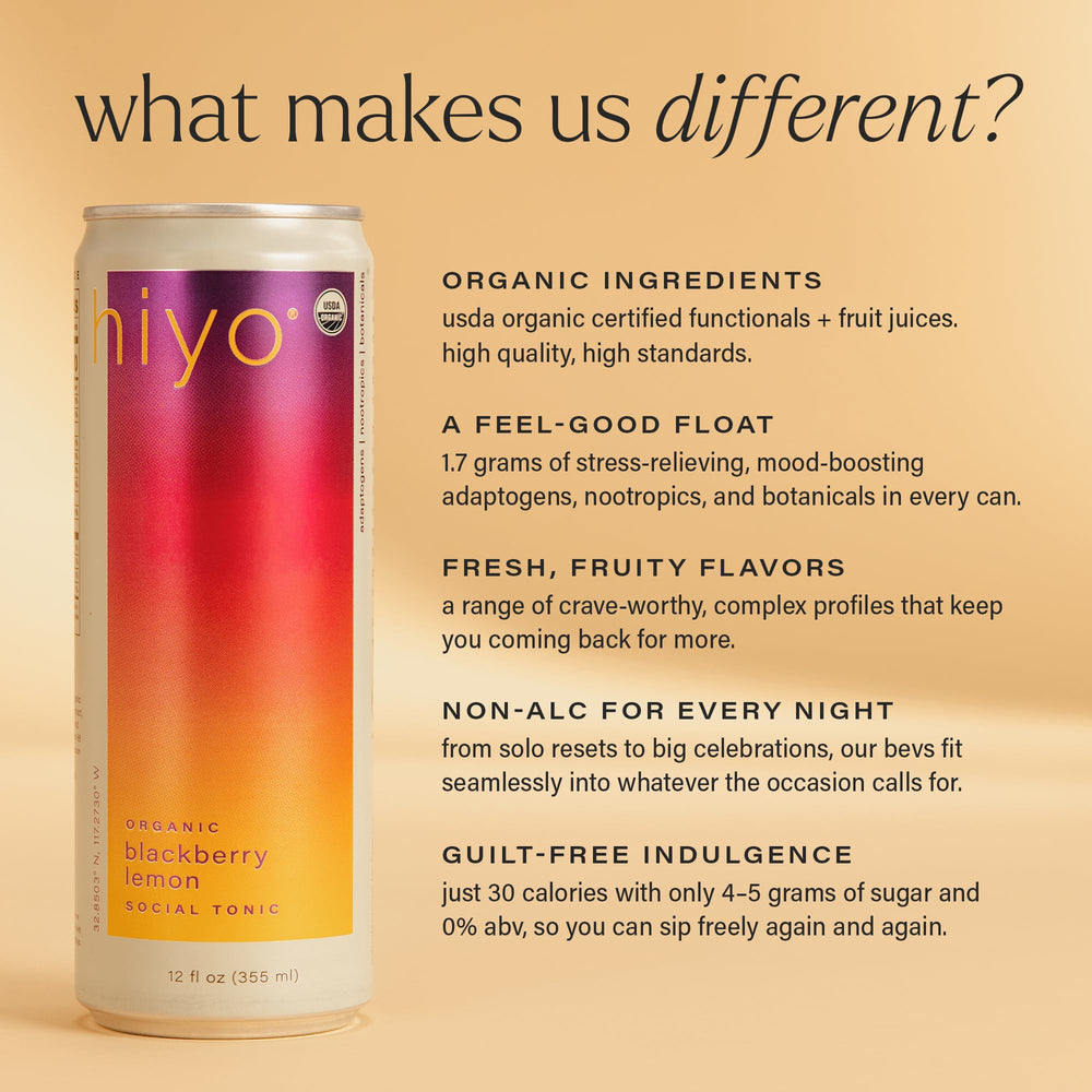 HIYO latas en refrigerador abierto listos para servir en reuniones