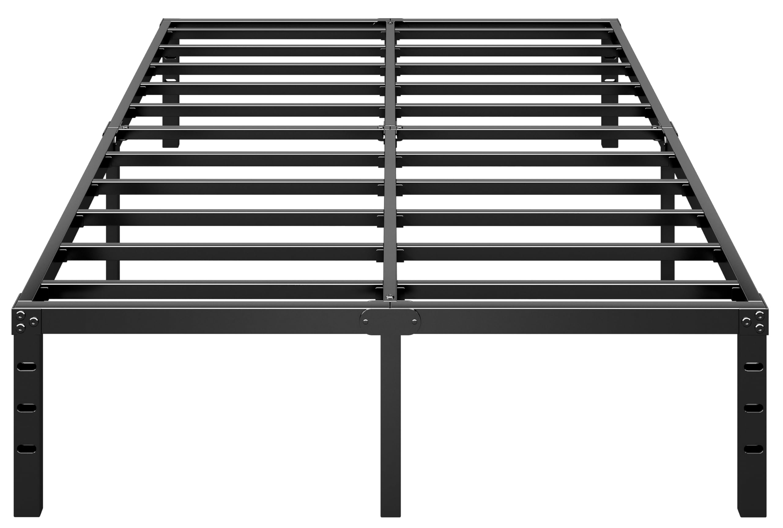 HLIPHA vista frontal de la cama plataforma metálica mostrando diseño minimalista y estabilidad