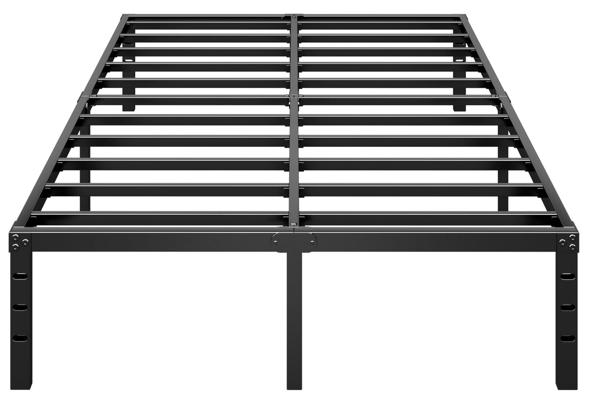 HLIPHA vista frontal de la cama plataforma metálica mostrando diseño minimalista y estabilidad