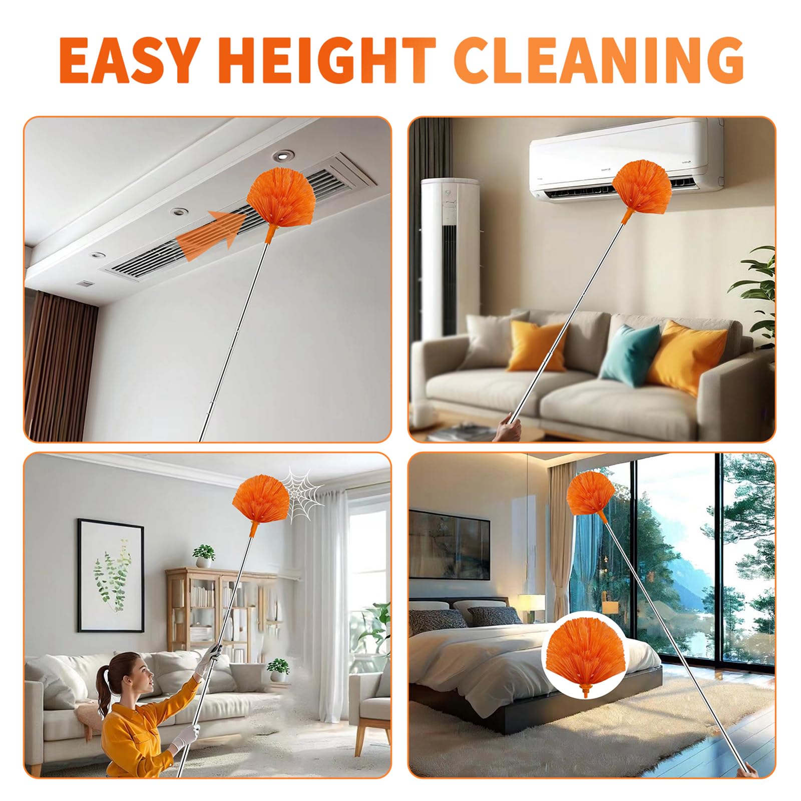 Hohoky brocha chenille y mango corto para limpieza detallada fácil