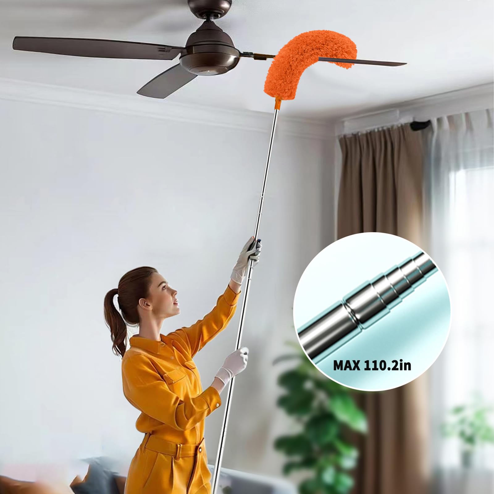 Hohoky poste telescópico extendido hasta 110 pulgadas para alcance alto