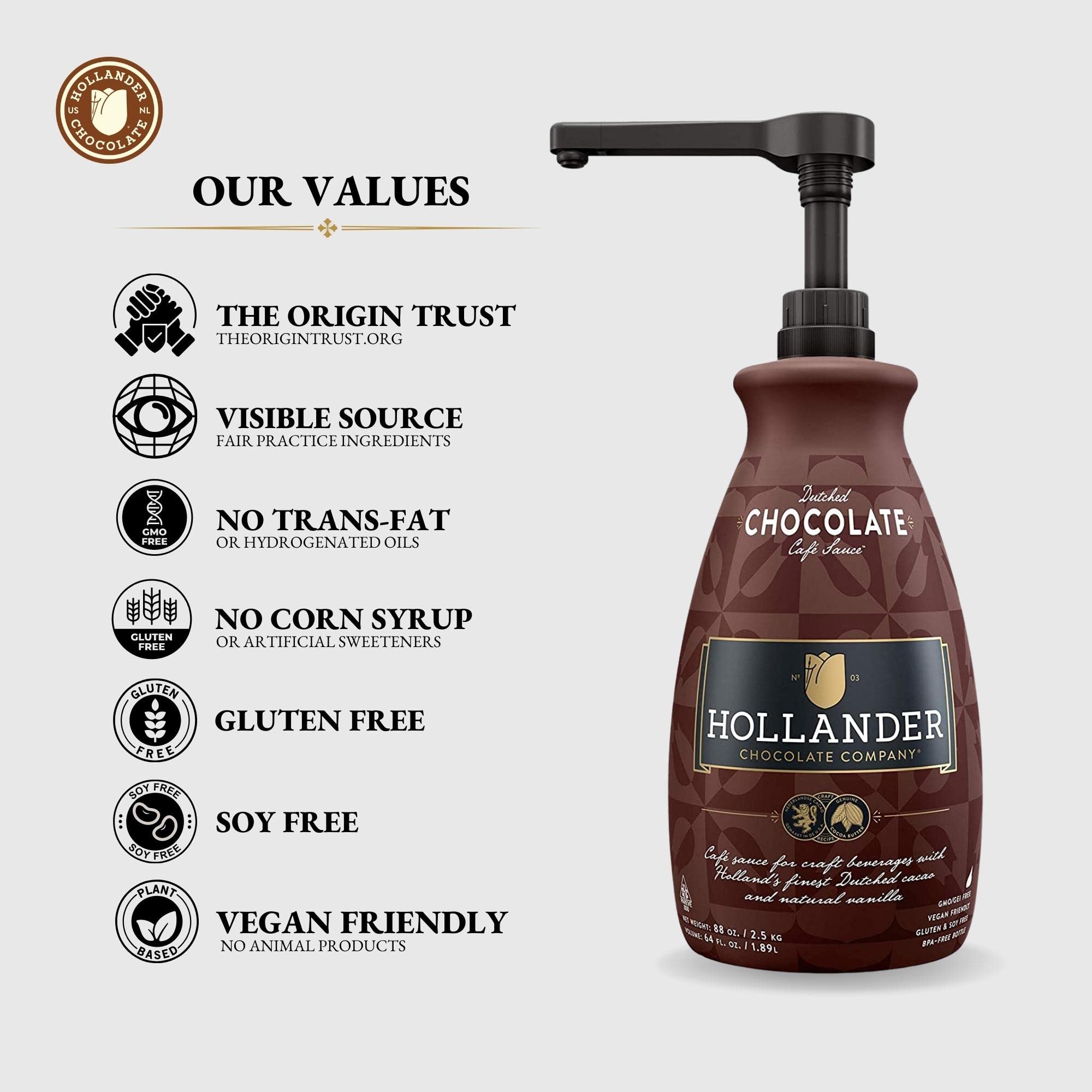 Hollander salsa como topping en helado, mejora la presentación y sabor