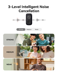 Hollyland Lark A1 receptor conectado al teléfono mostrando transmisión estable