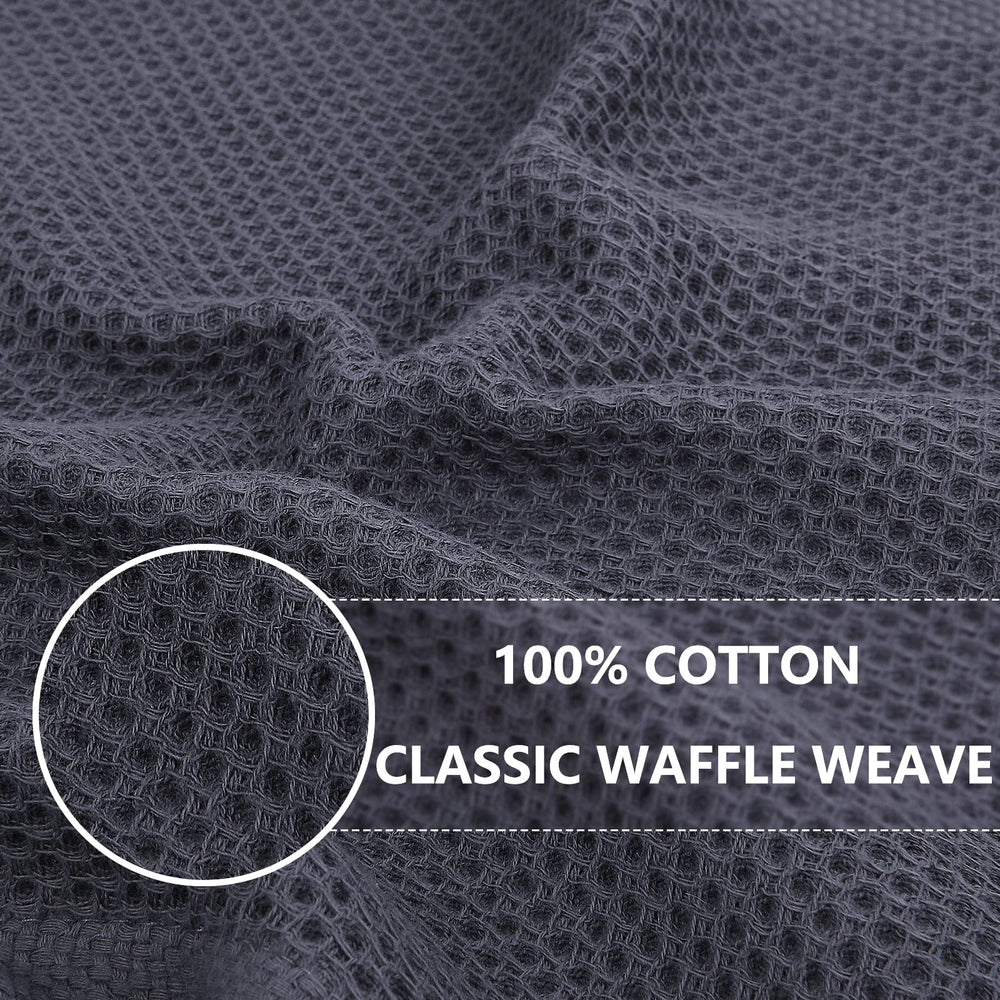 Homaxy close-up tejido waffle que muestra la textura absorbente y suave