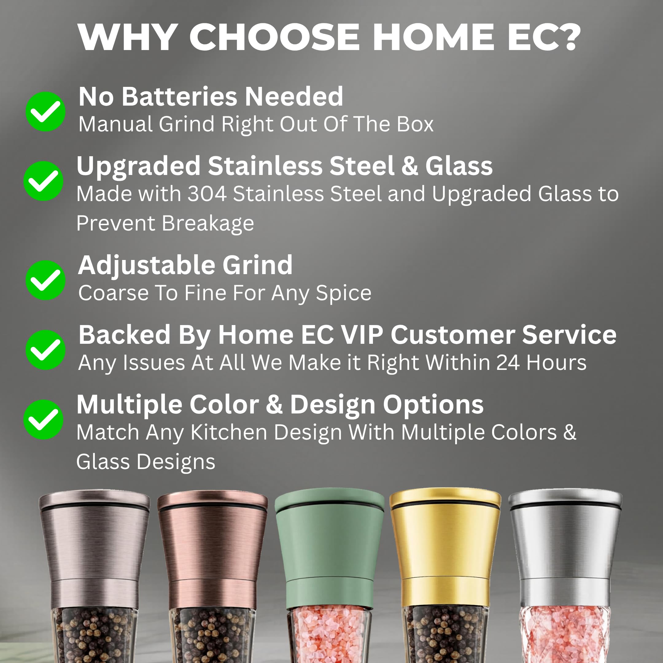 HOME EC comparación con mano para mostrar altura y ergonomía
