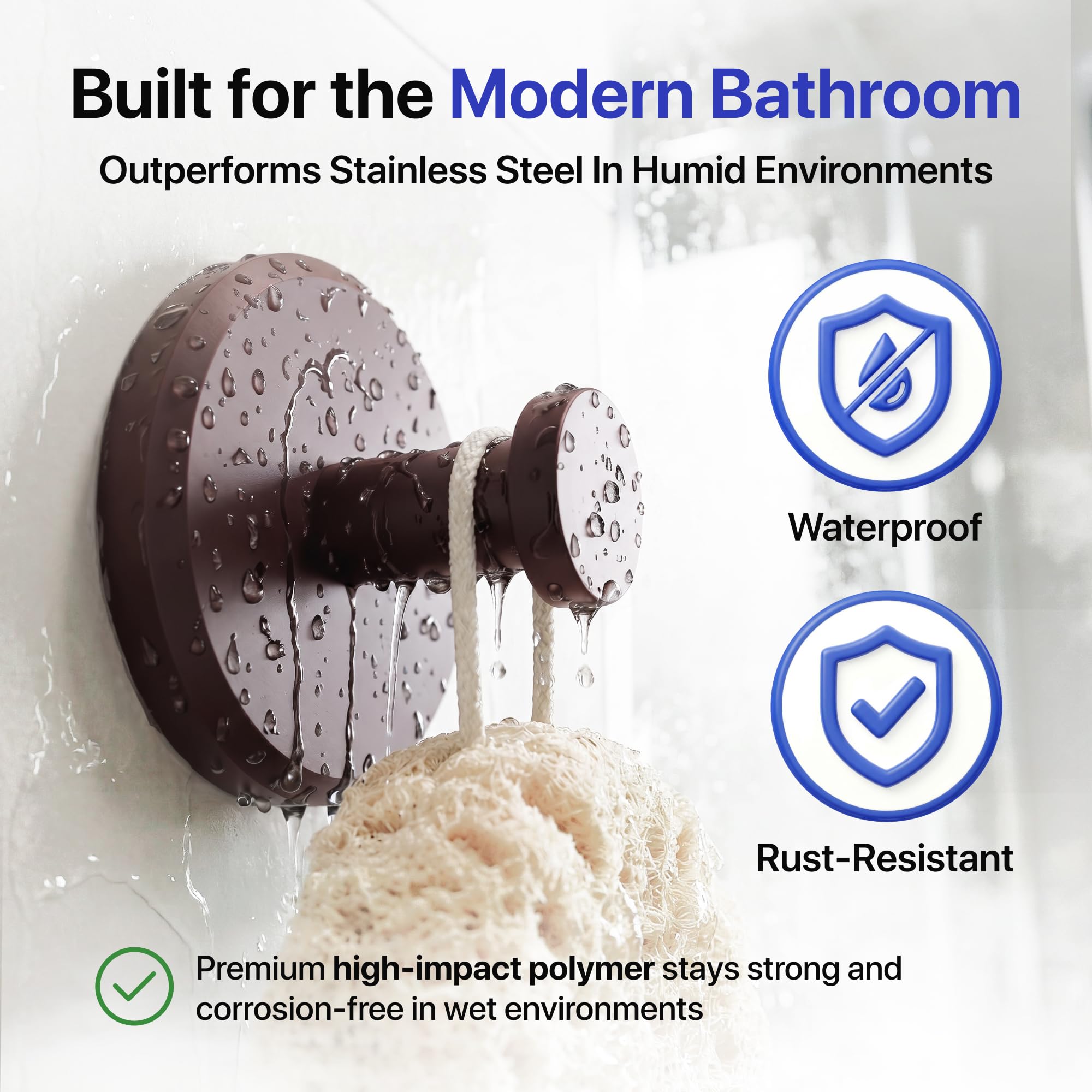 HOME SO gancho en ducha sosteniendo toalla, mantiene accesorios al alcance