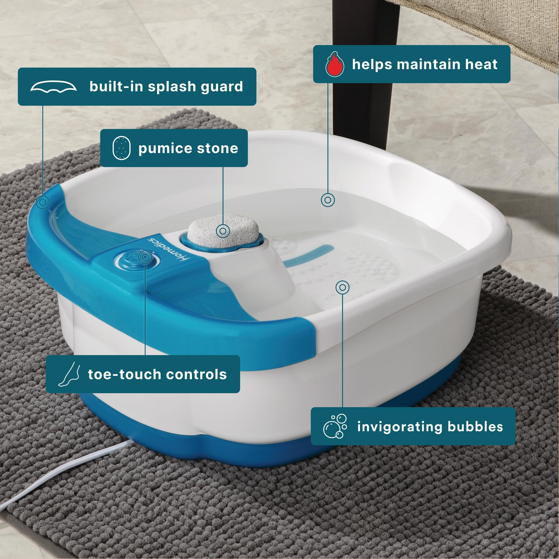 Homedics control por puntera en uso para encender sin mojar las manos