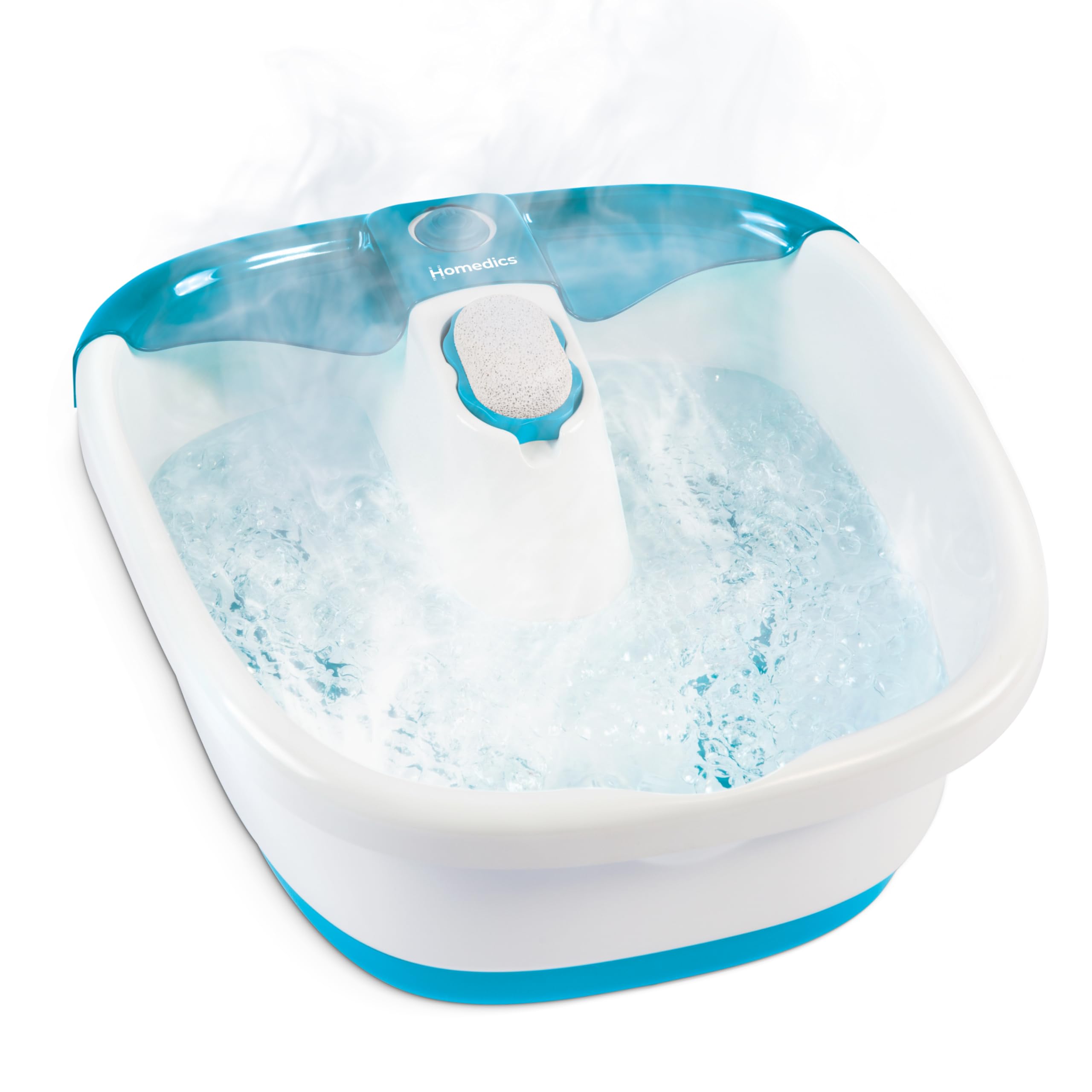 Homedics vista frontal del spa de pies con diseño compacto y beneficios relajantes