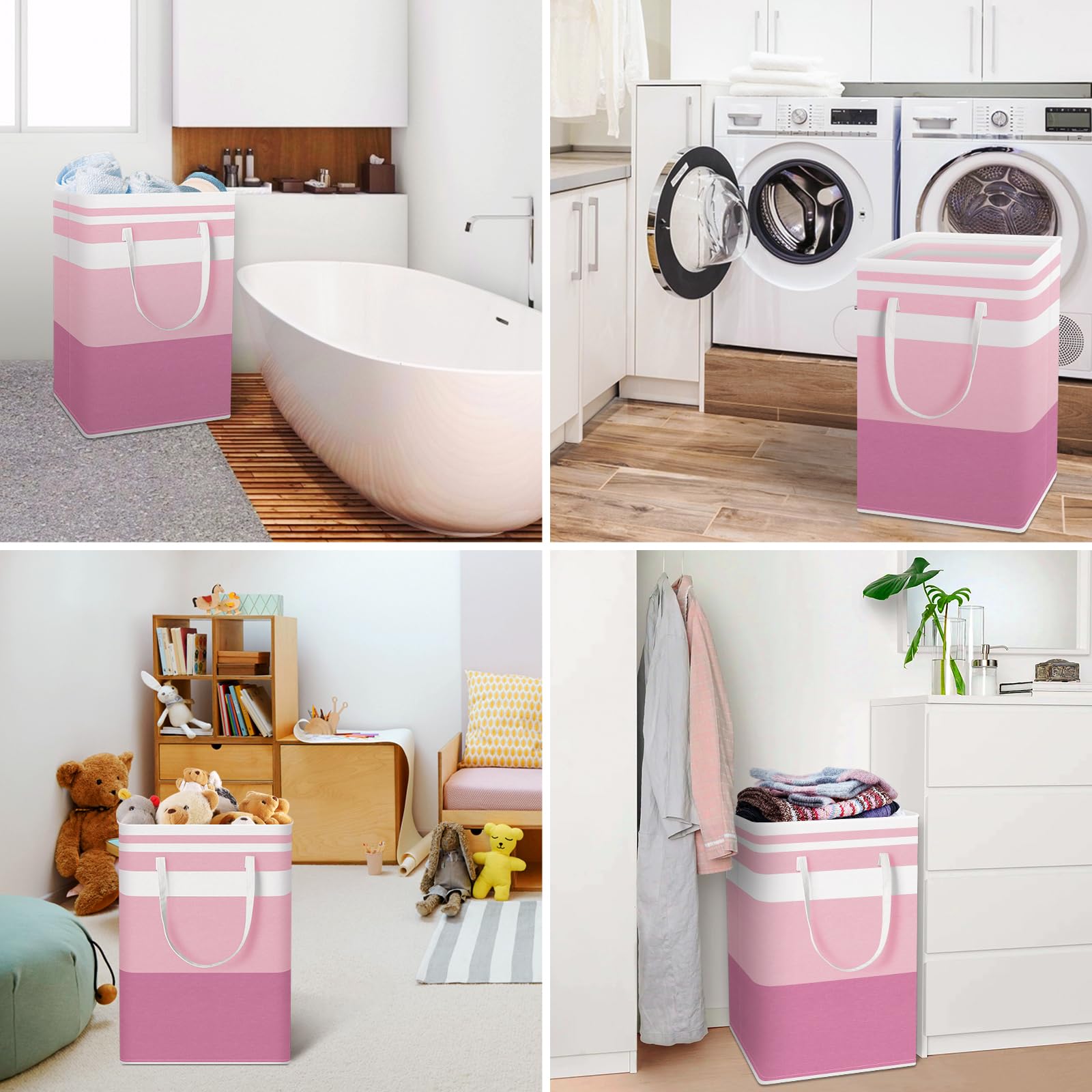 HomeHacks cestos junto a lavadora comparando tamaño y capacidad
