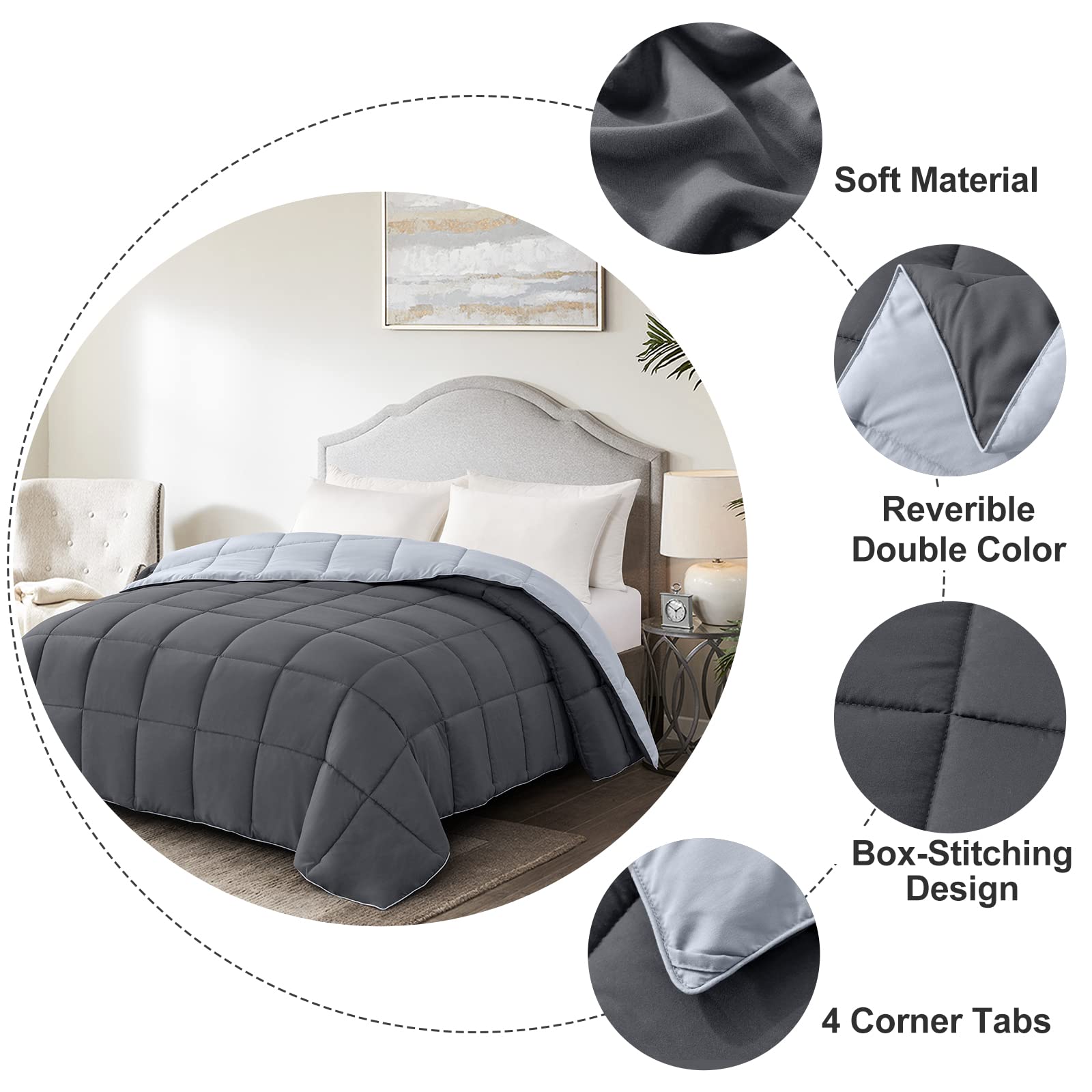 Homelike Moment edredón en cama montada, aspecto cómodo y moderno