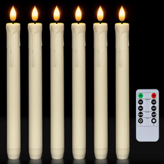 Homemory velas taper frente pack de seis mostrando elegancia y control accesible